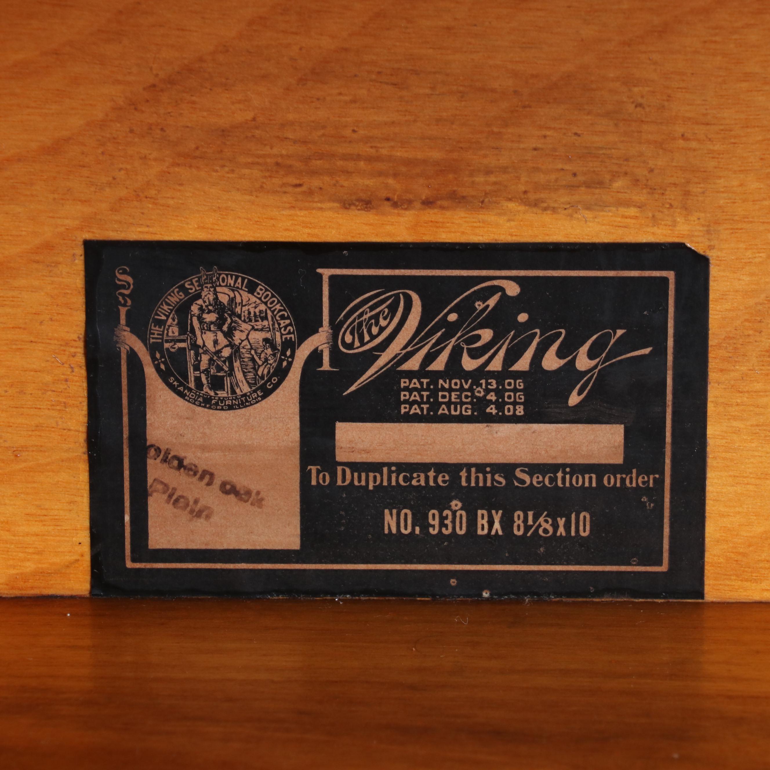 Skandia Furniture Co. "The Viking" Oak Three-Stack Barrister's Bookcase