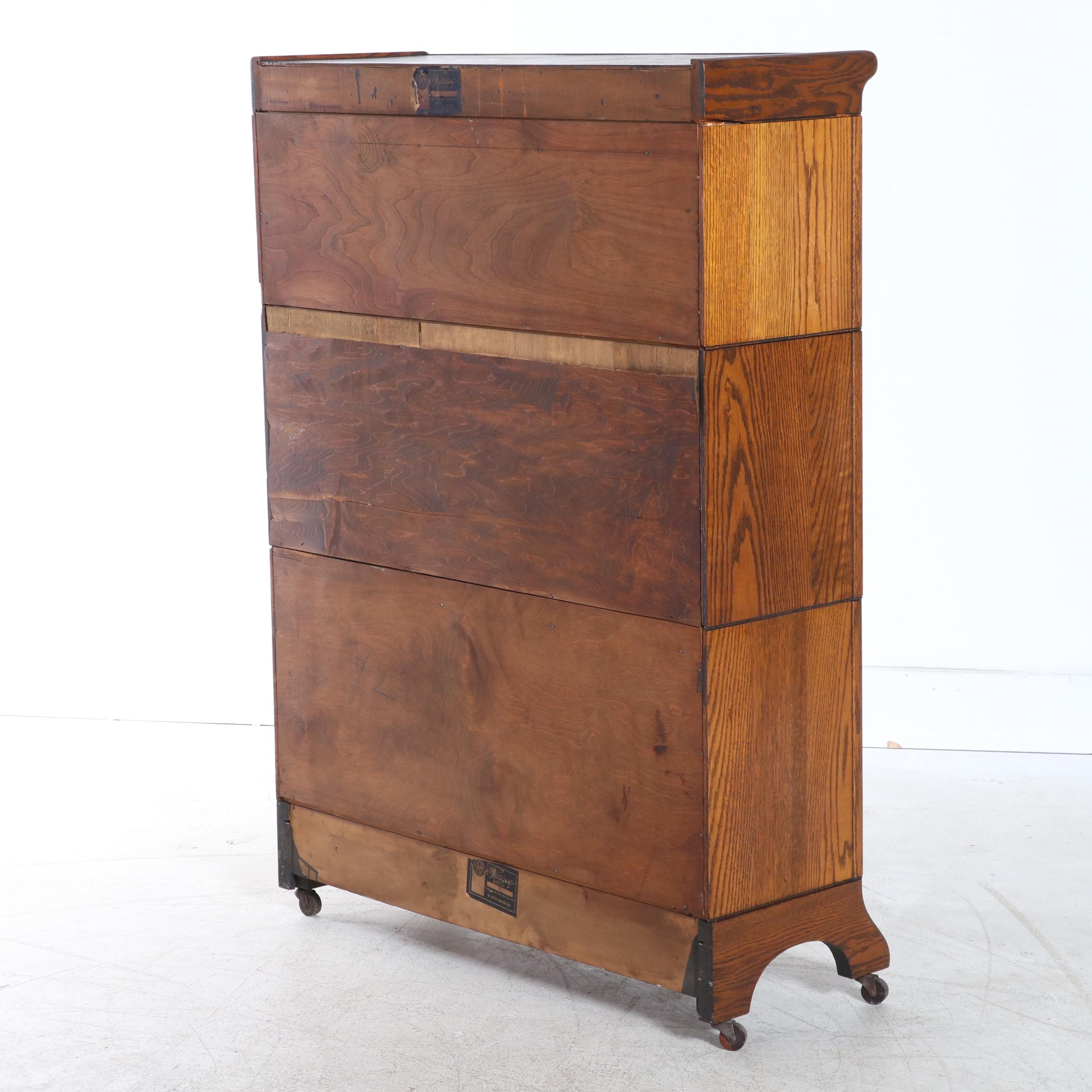 Skandia Furniture Co. "The Viking" Oak Three-Stack Barrister's Bookcase