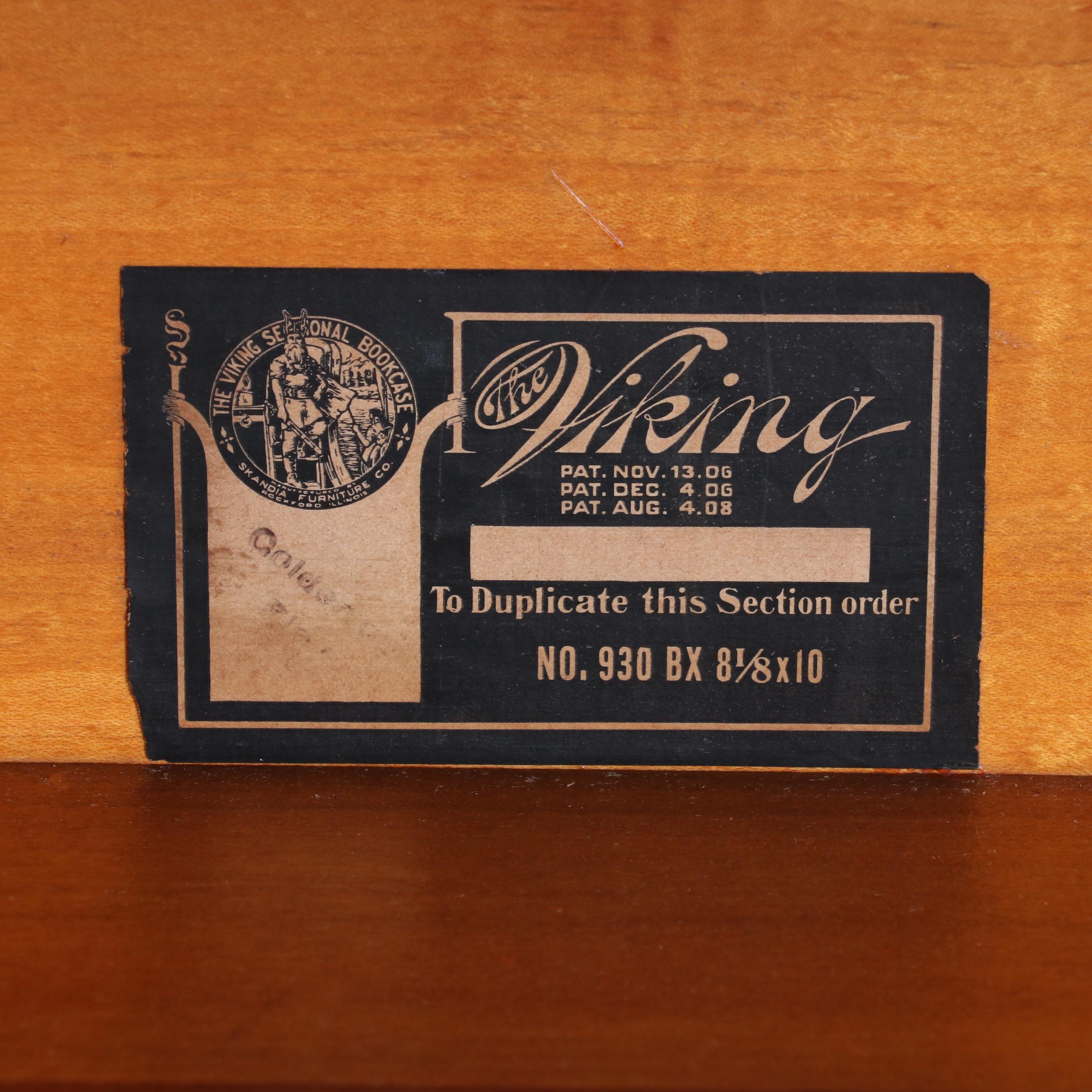 Skandia Furniture Co. "The Viking" Oak Three-Stack Barrister's Bookcase