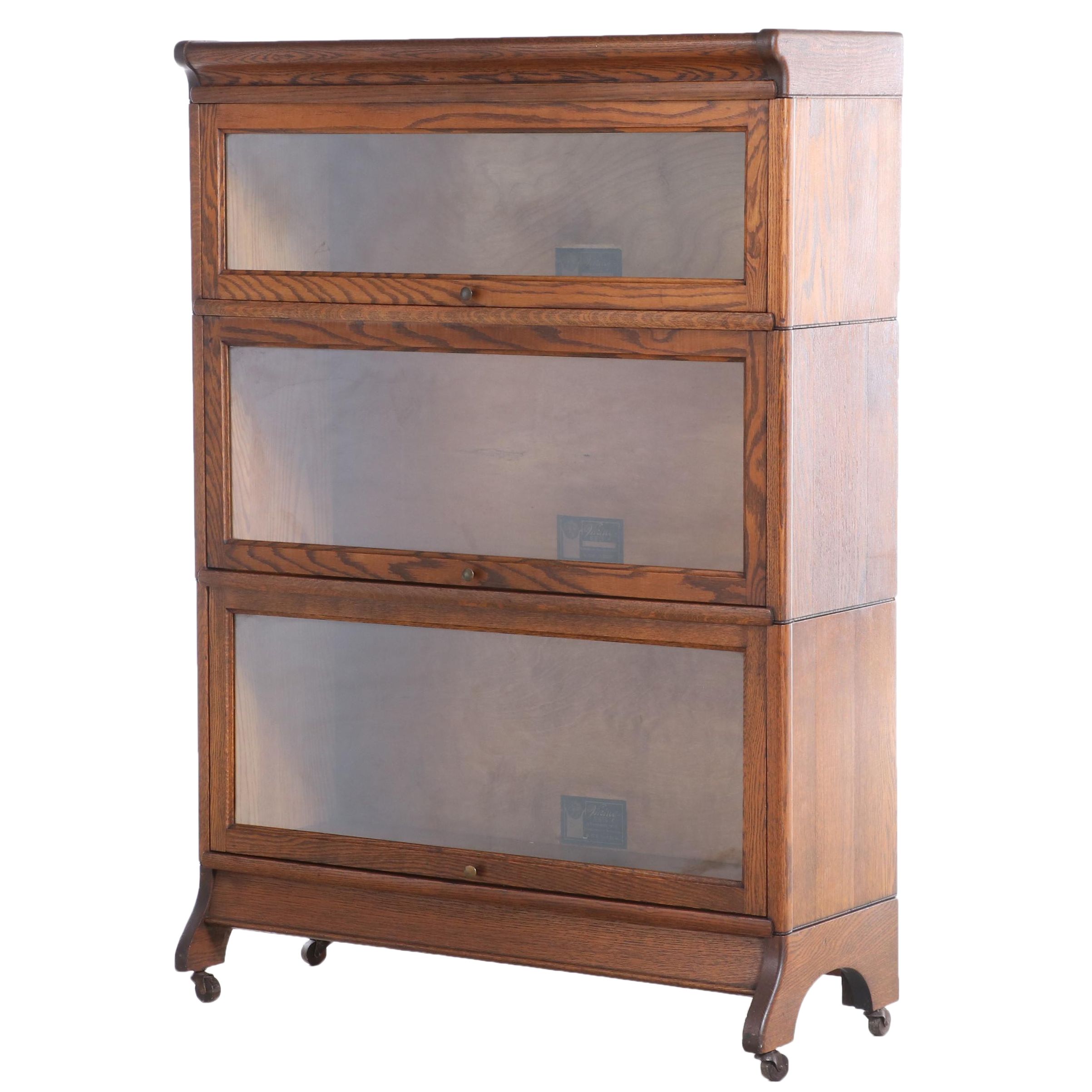 Skandia Furniture Co. "The Viking" Oak Three-Stack Barrister's Bookcase