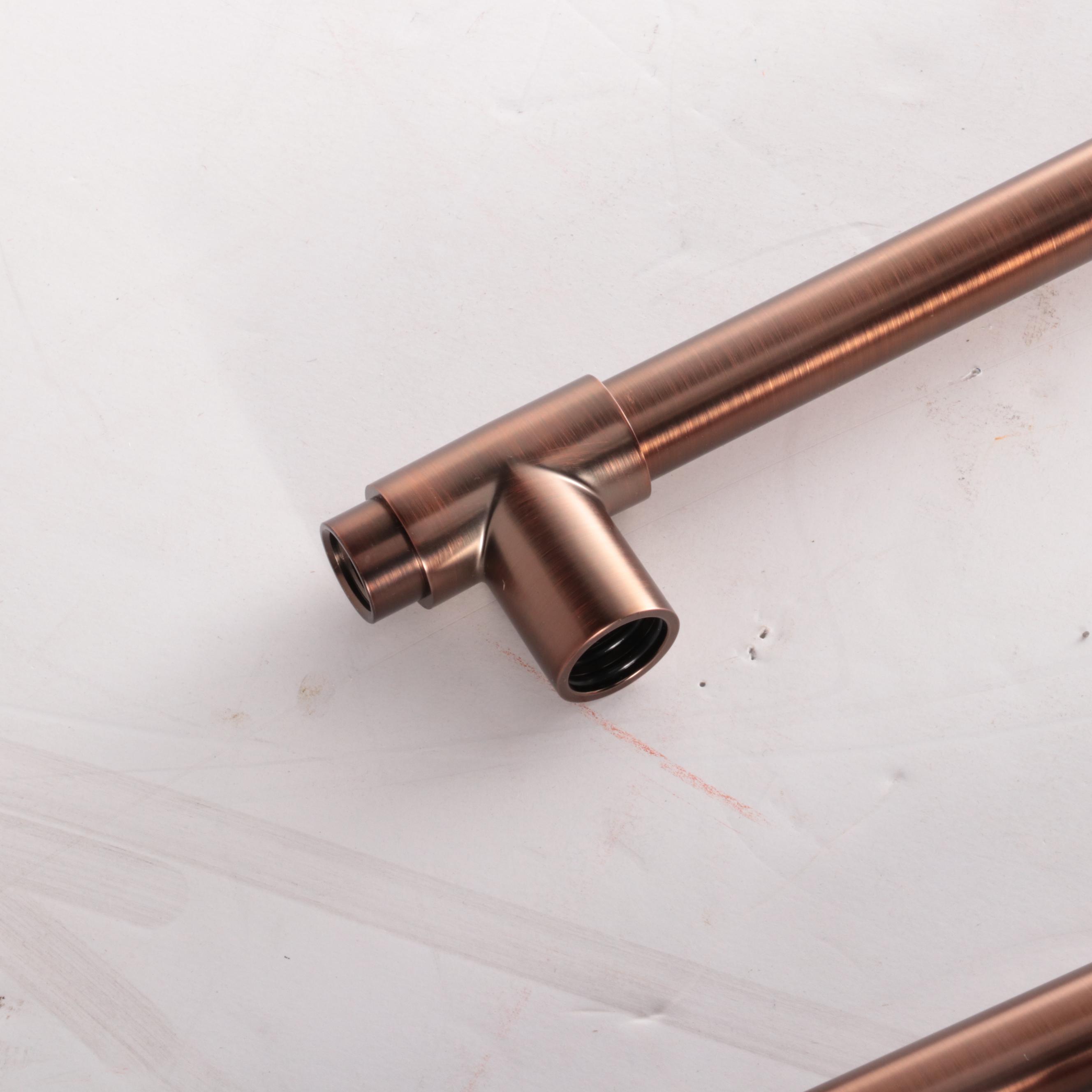 Thermostatic Exposed Pipe Shower with Hand Shower in Oil Rubbed Bronze Finish