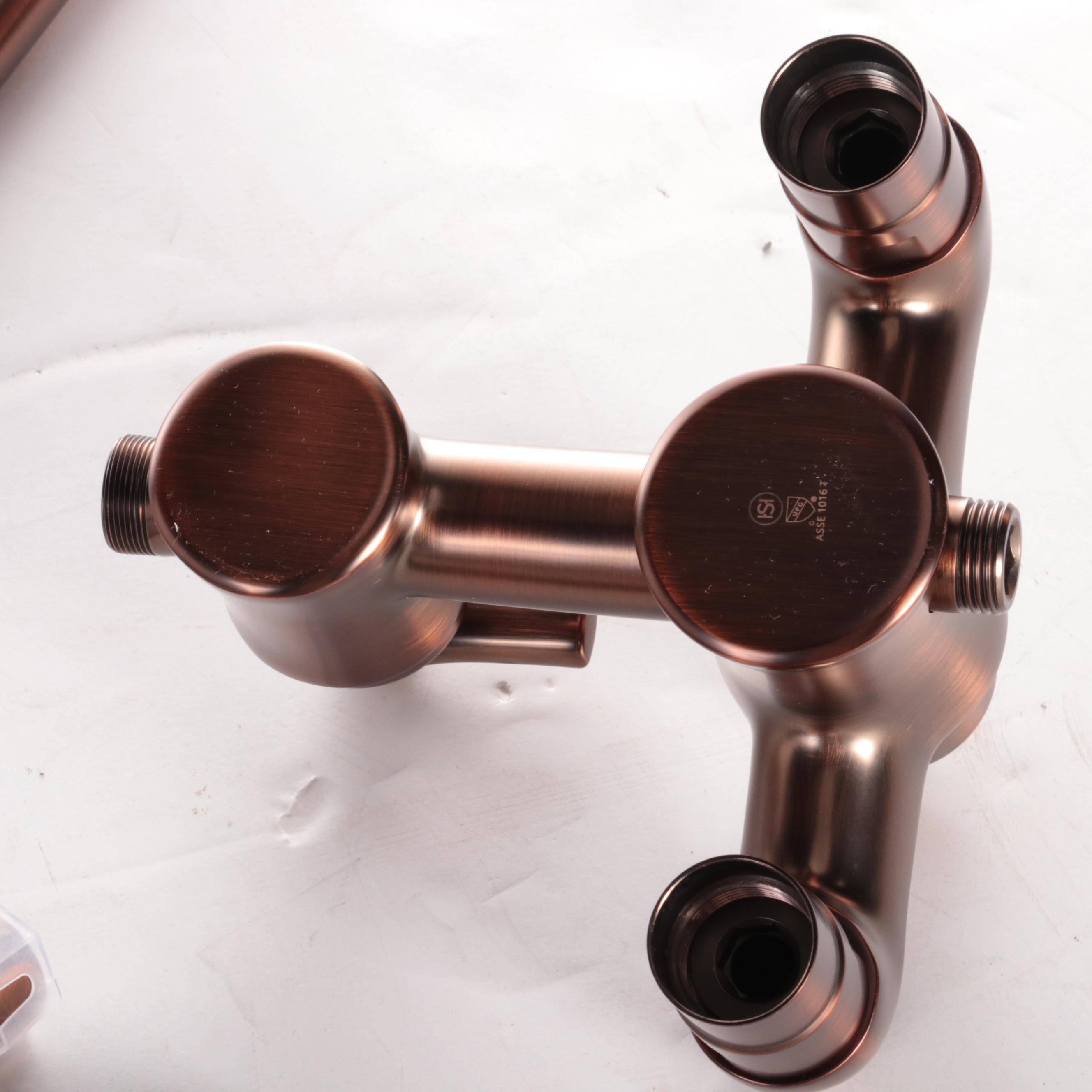 Thermostatic Exposed Pipe Shower with Hand Shower in Oil Rubbed Bronze Finish