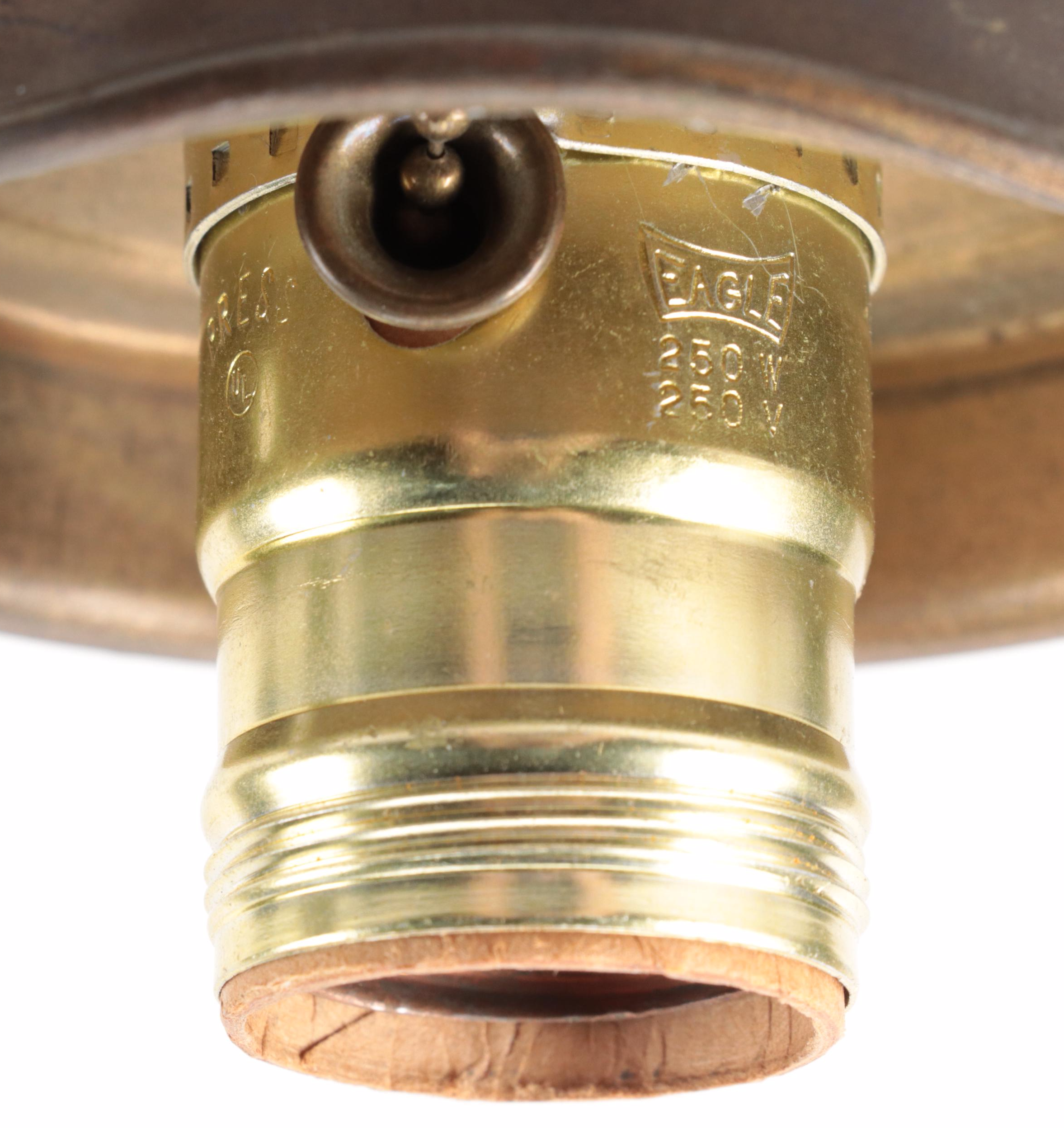 Art Deco Viceroy "The Hunter" Spelter Table Lamp and Vaseline Glass Shade