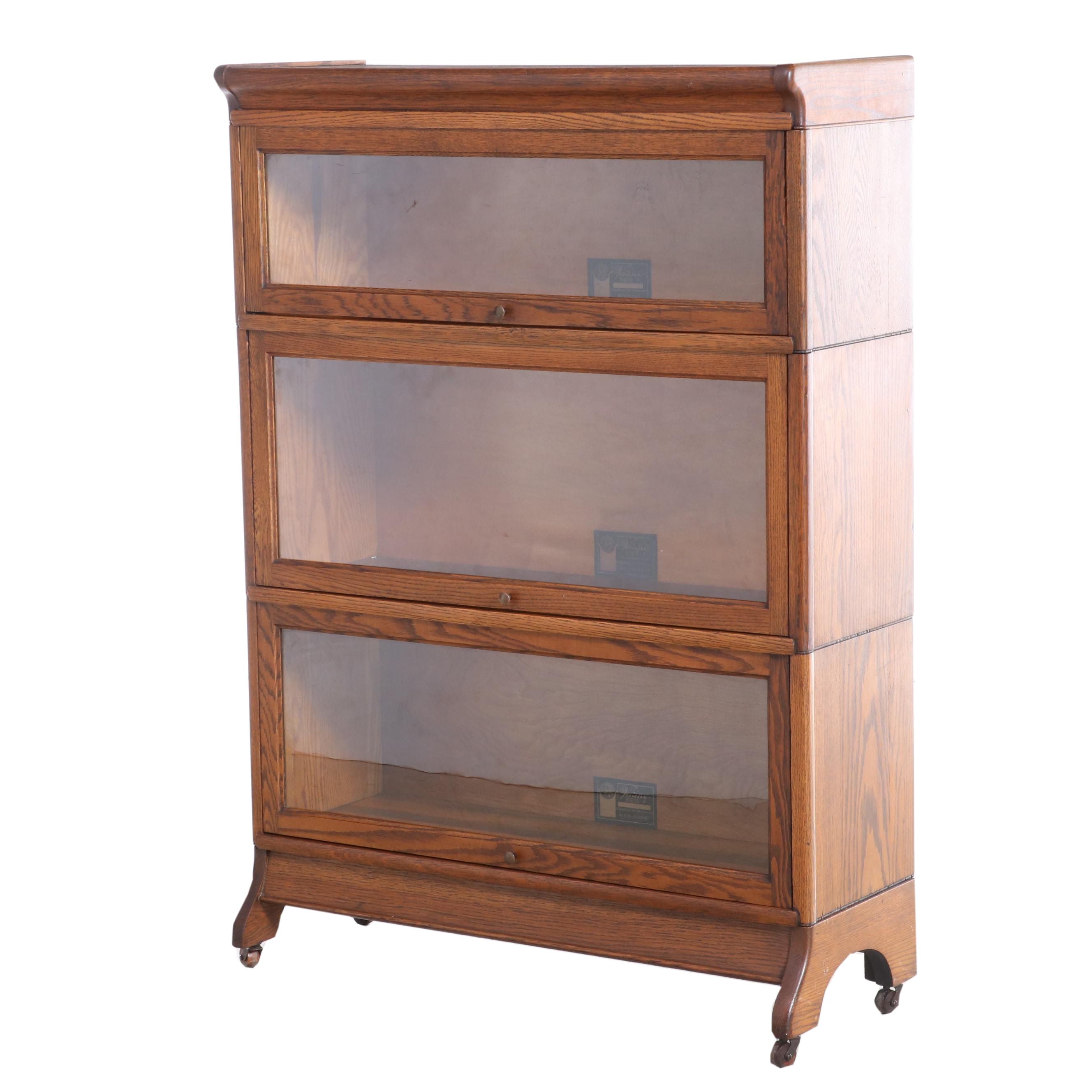 Skandia Furniture Co. "The Viking" Oak Three-Stack Barrister's Bookcase