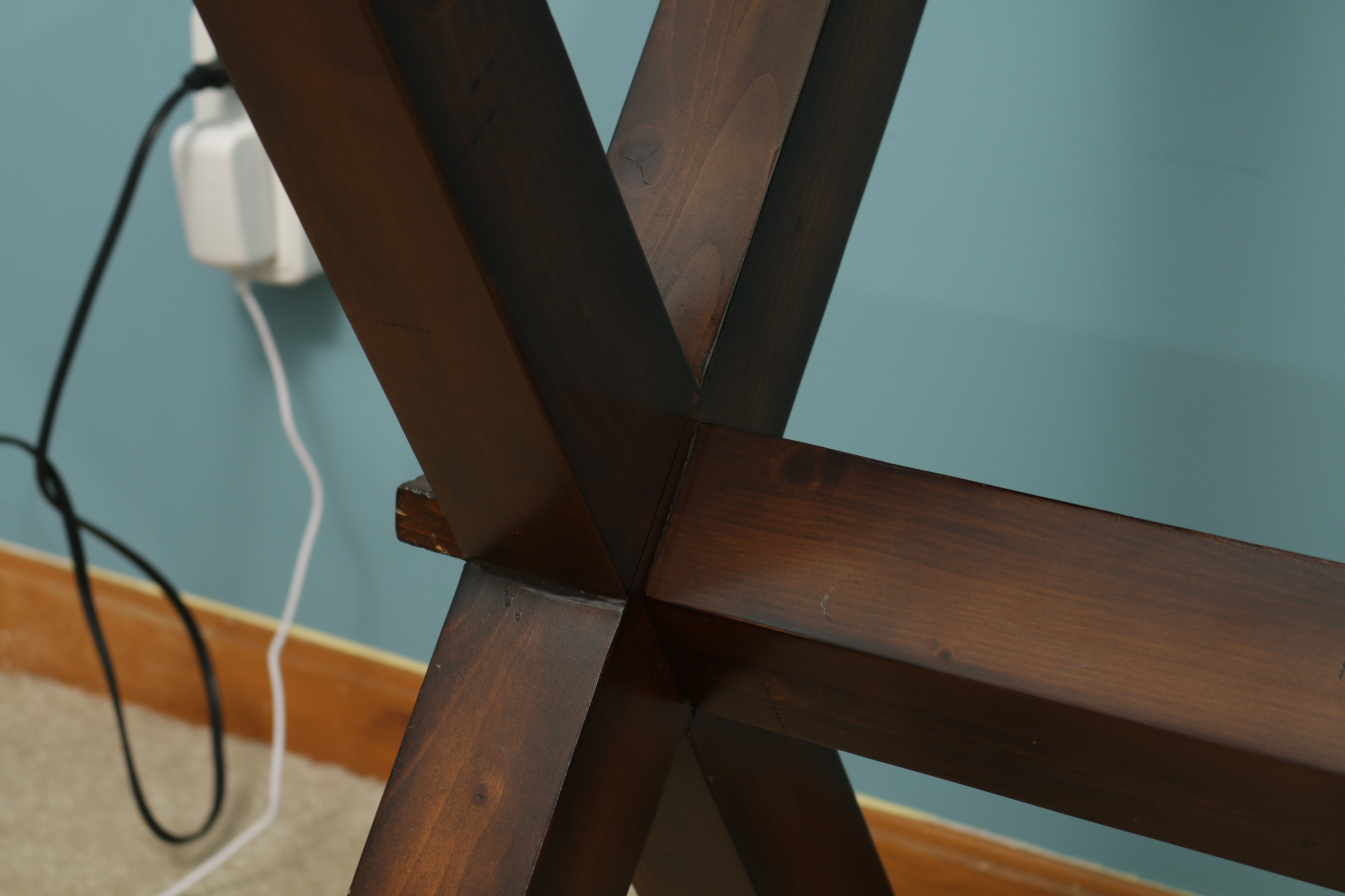 Pottery Barn "Ava" Glass Top Desk with Wooden Trestle Base