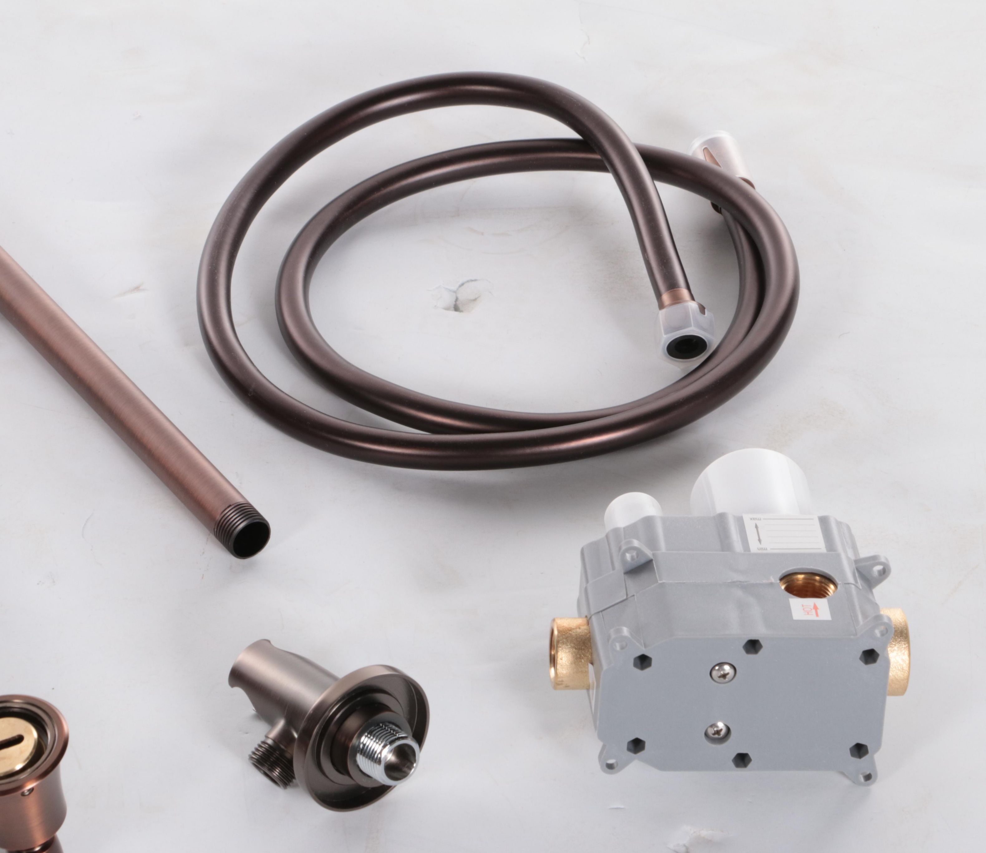 Oil Rubbed Bronze Tile-In Shower Drain, Rainfall Showerhead Hand Shower and more