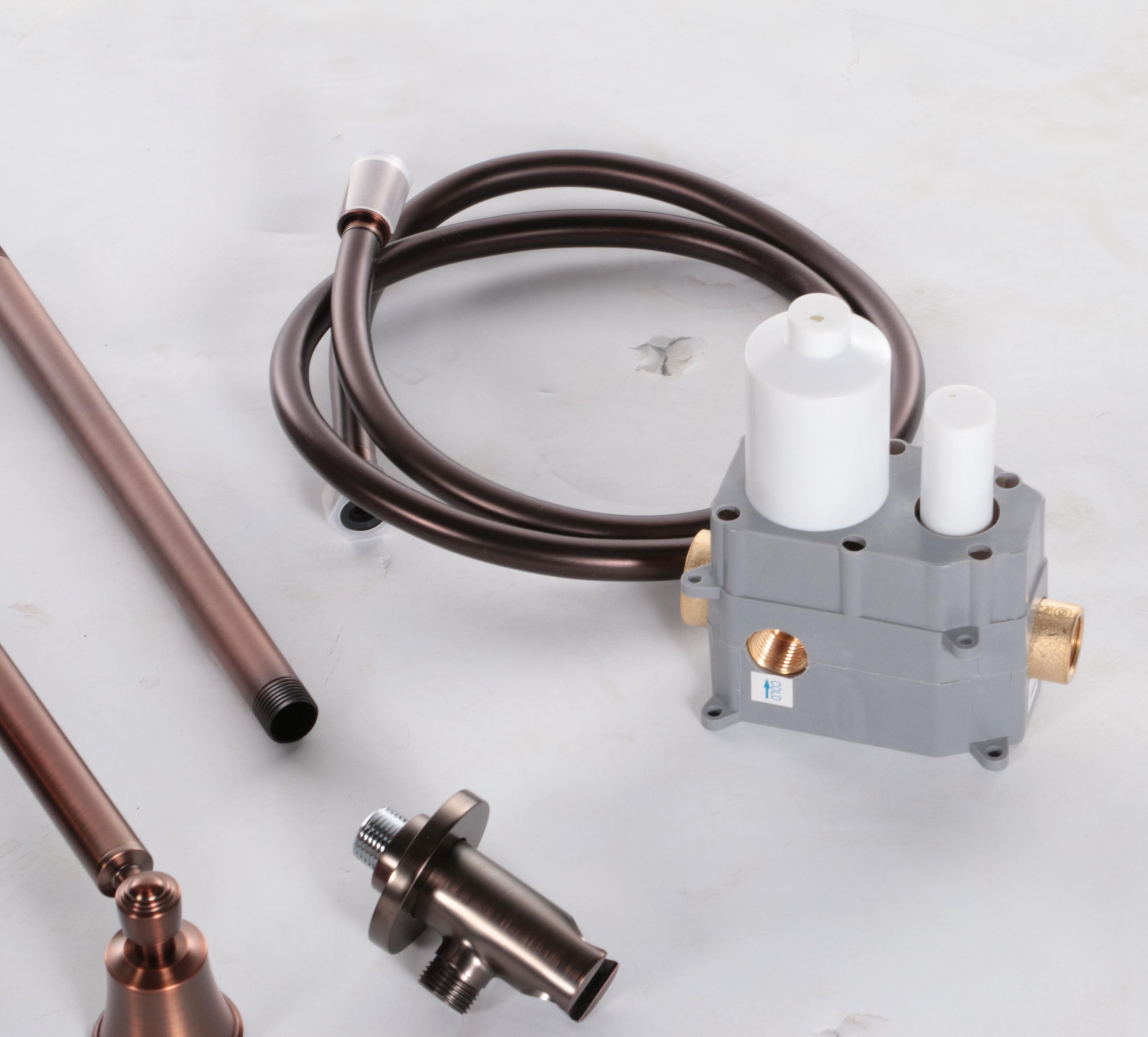 Oil Rubbed Bronze Tile-In Shower Drain, Rainfall Showerhead Hand Shower and more