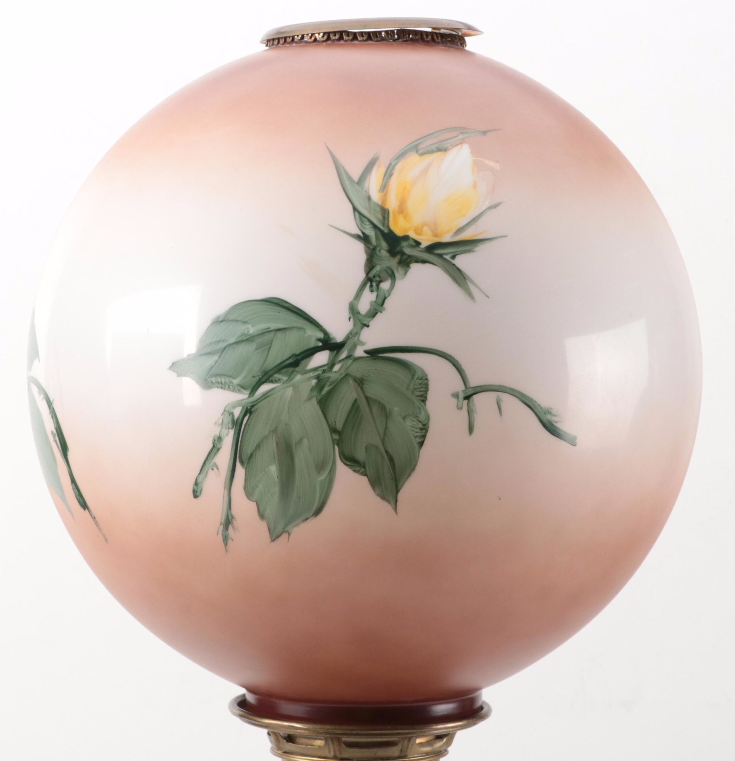 Gold Painted Spelter Cherub Parlor Oil Lamp, Late 19th Century, Adapted