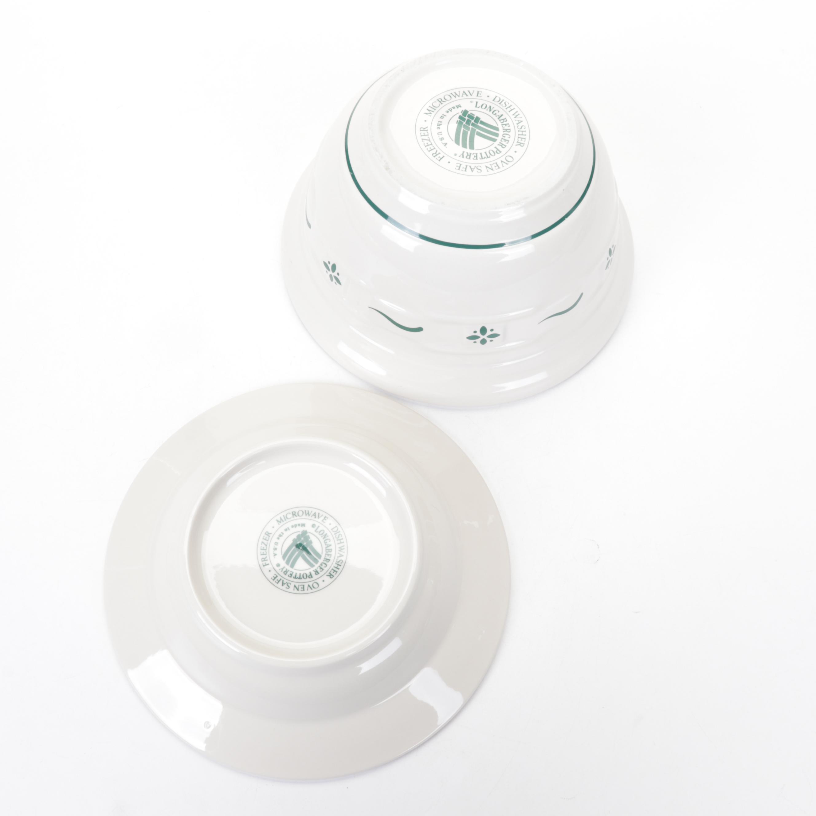 Longaberger "Woven Traditions Heritage Green" Dinnerware