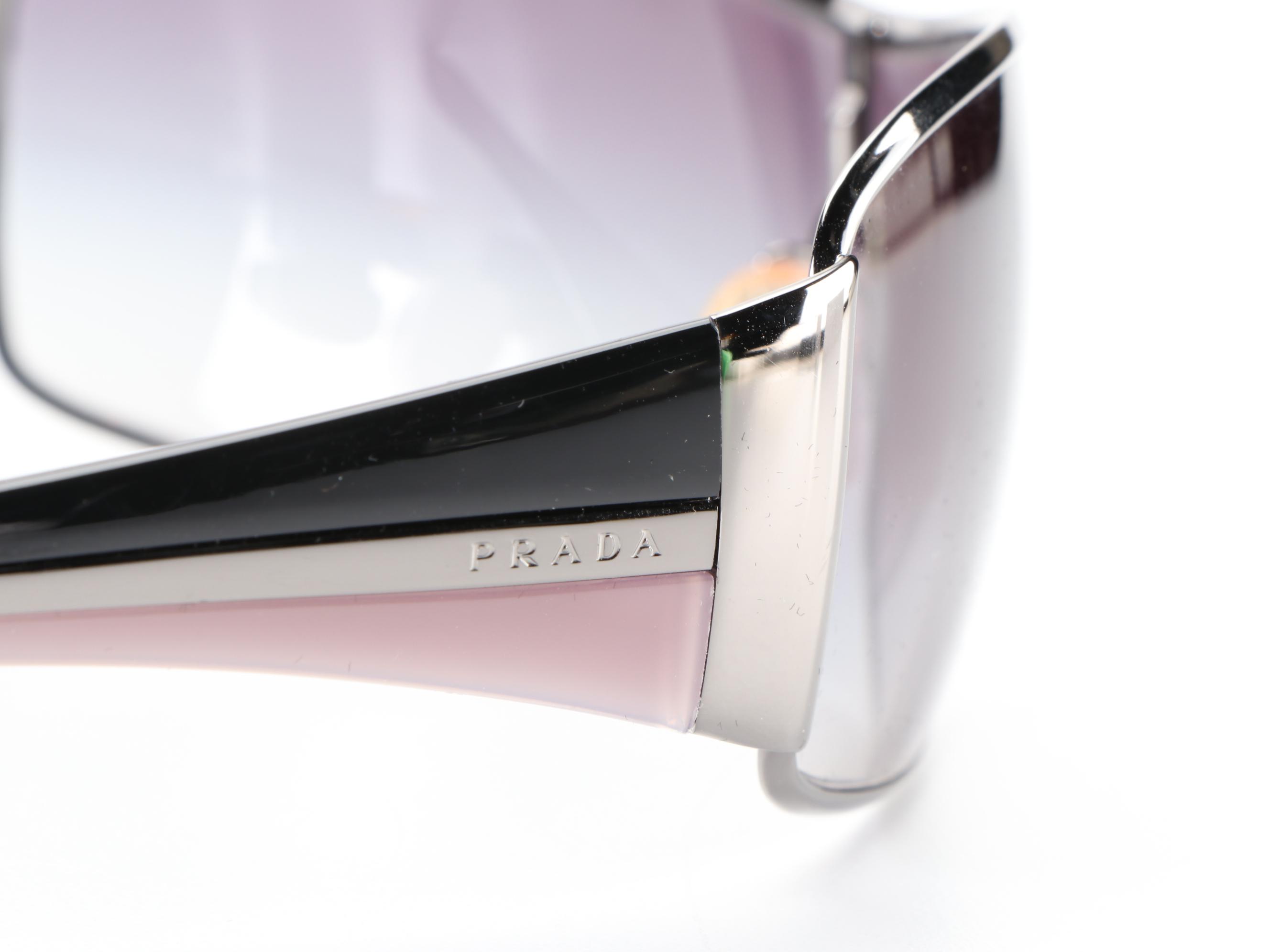 Prada SPR 53H Shield Wrap Sunglasses with Case