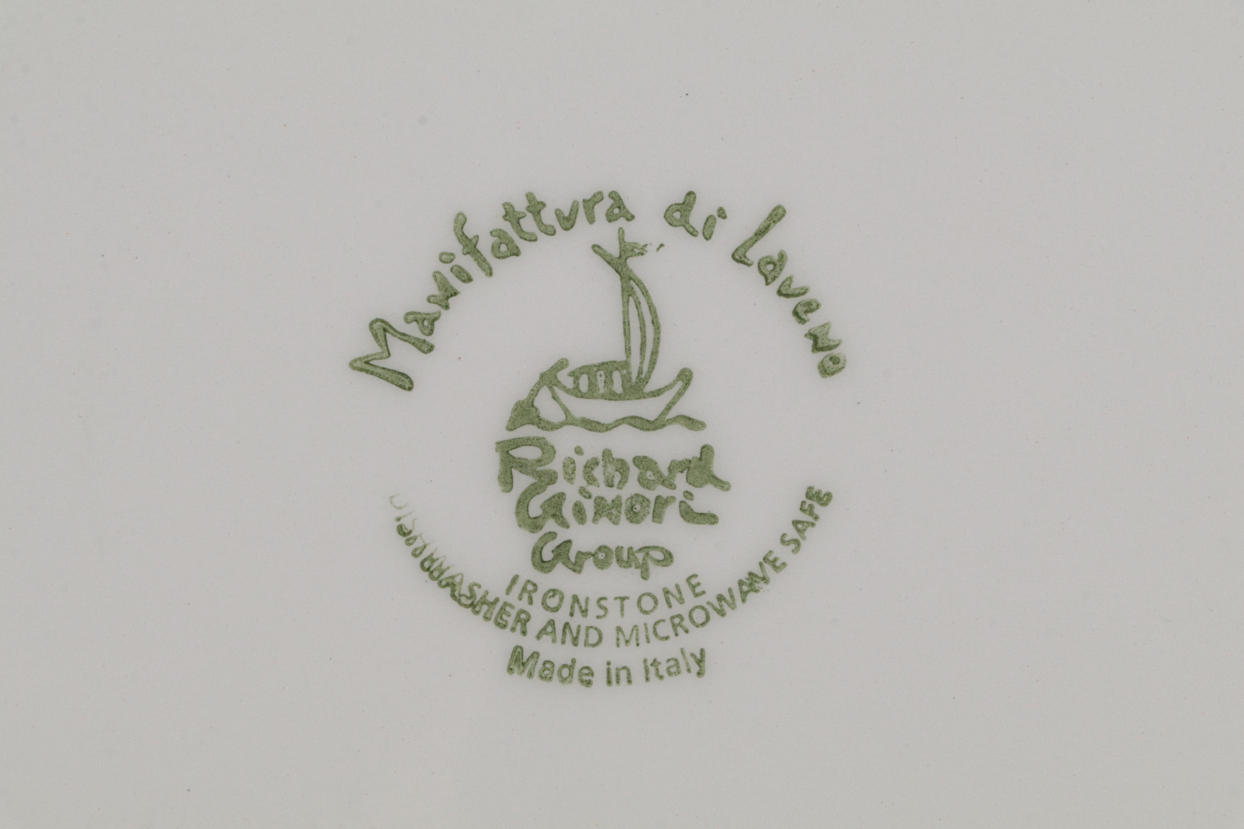 Richard Ginori "White Antico Doccia" Ironstone Dinnerware, Late 20th Century