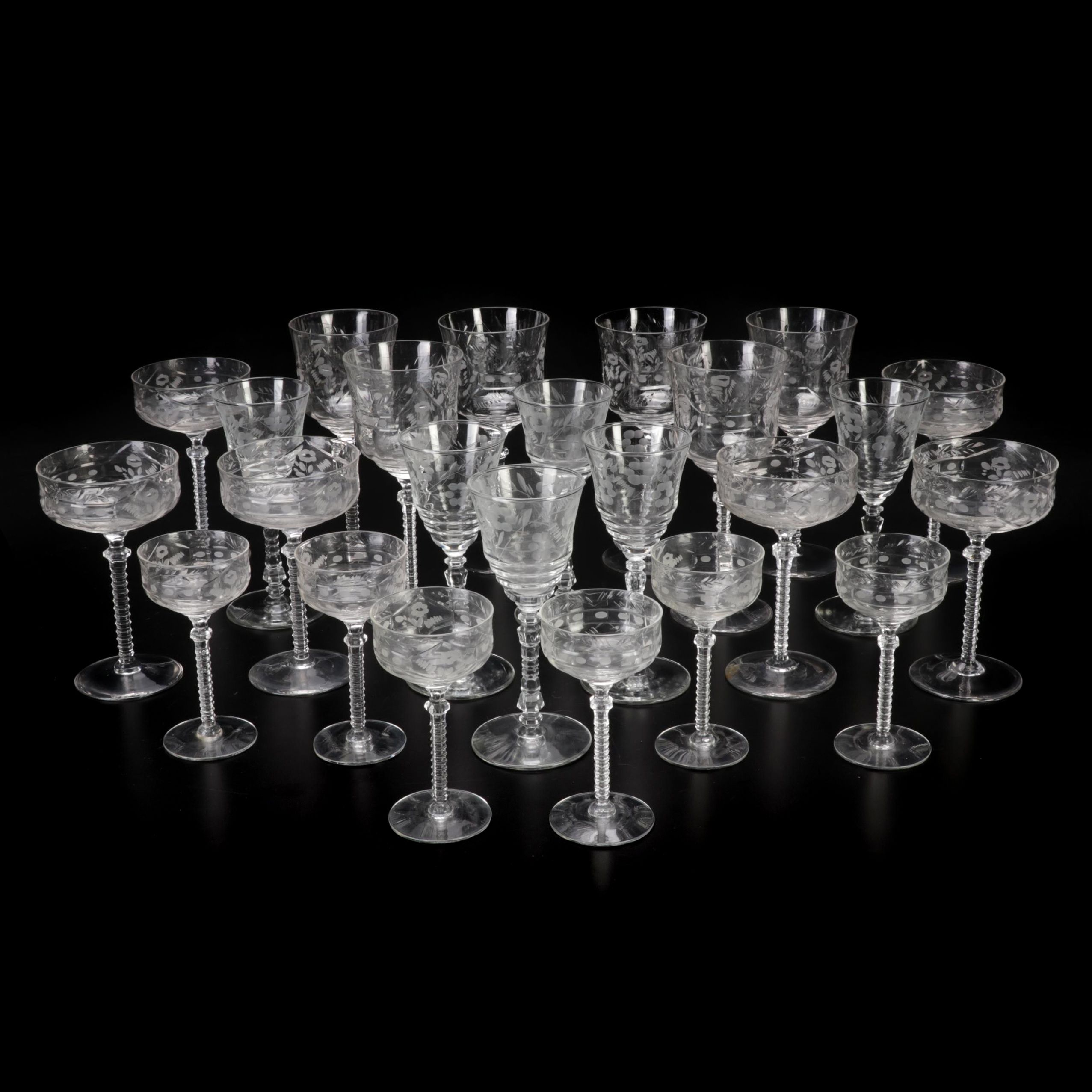 Rock Sharpe "Halifax" Goblets, Wine Glasses, Champagne Coupes and Cocktail Glass