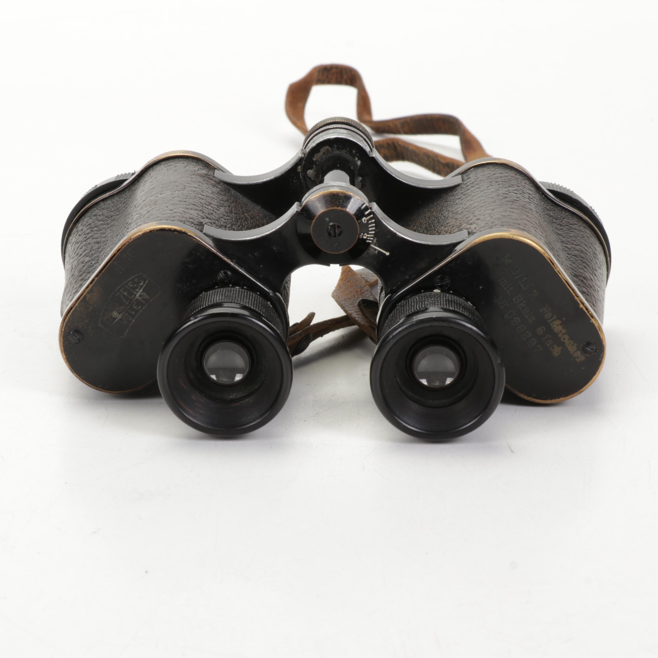 WWI Era Carl Zeiss Binoculars With Case, Early 20th Century