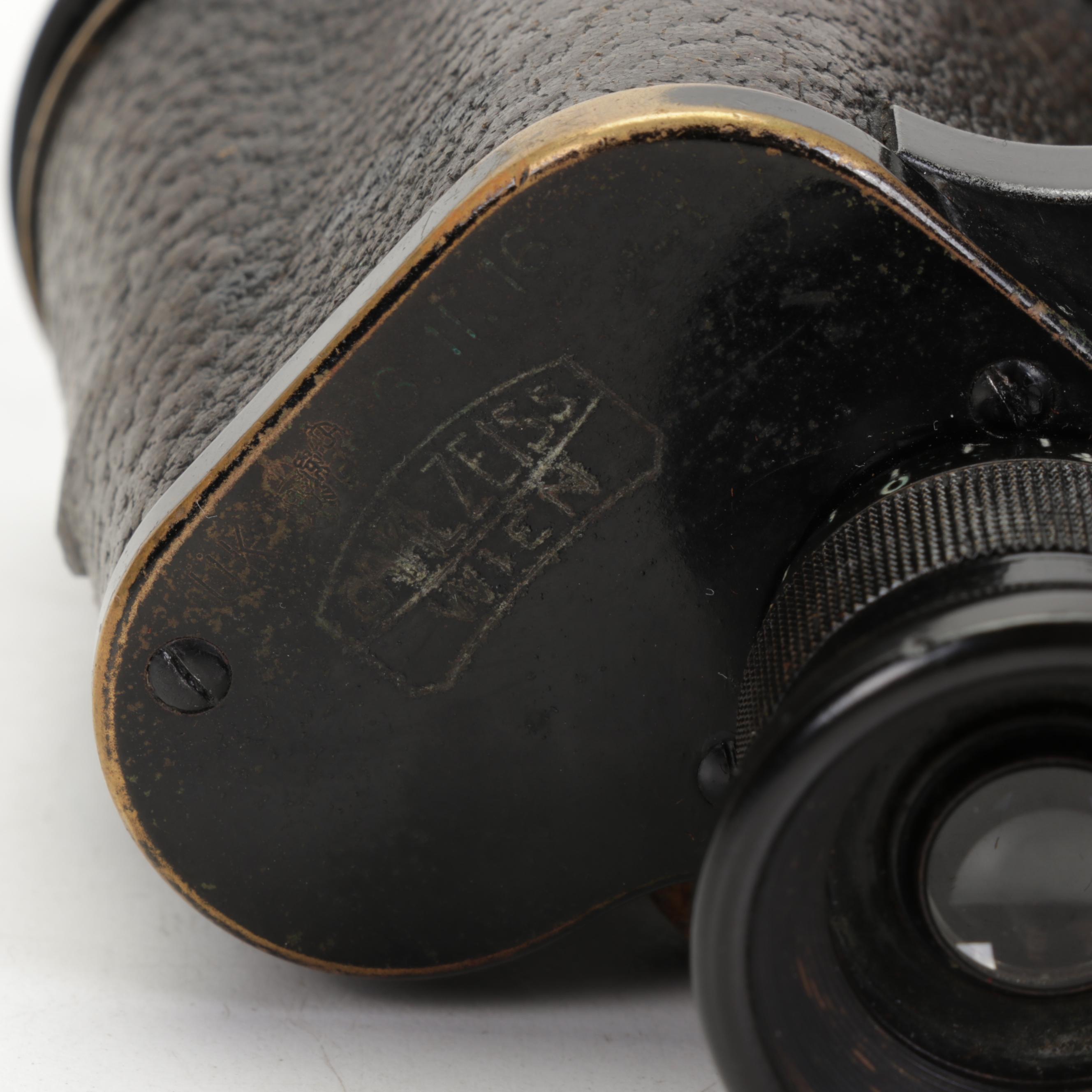 WWI Era Carl Zeiss Binoculars With Case, Early 20th Century