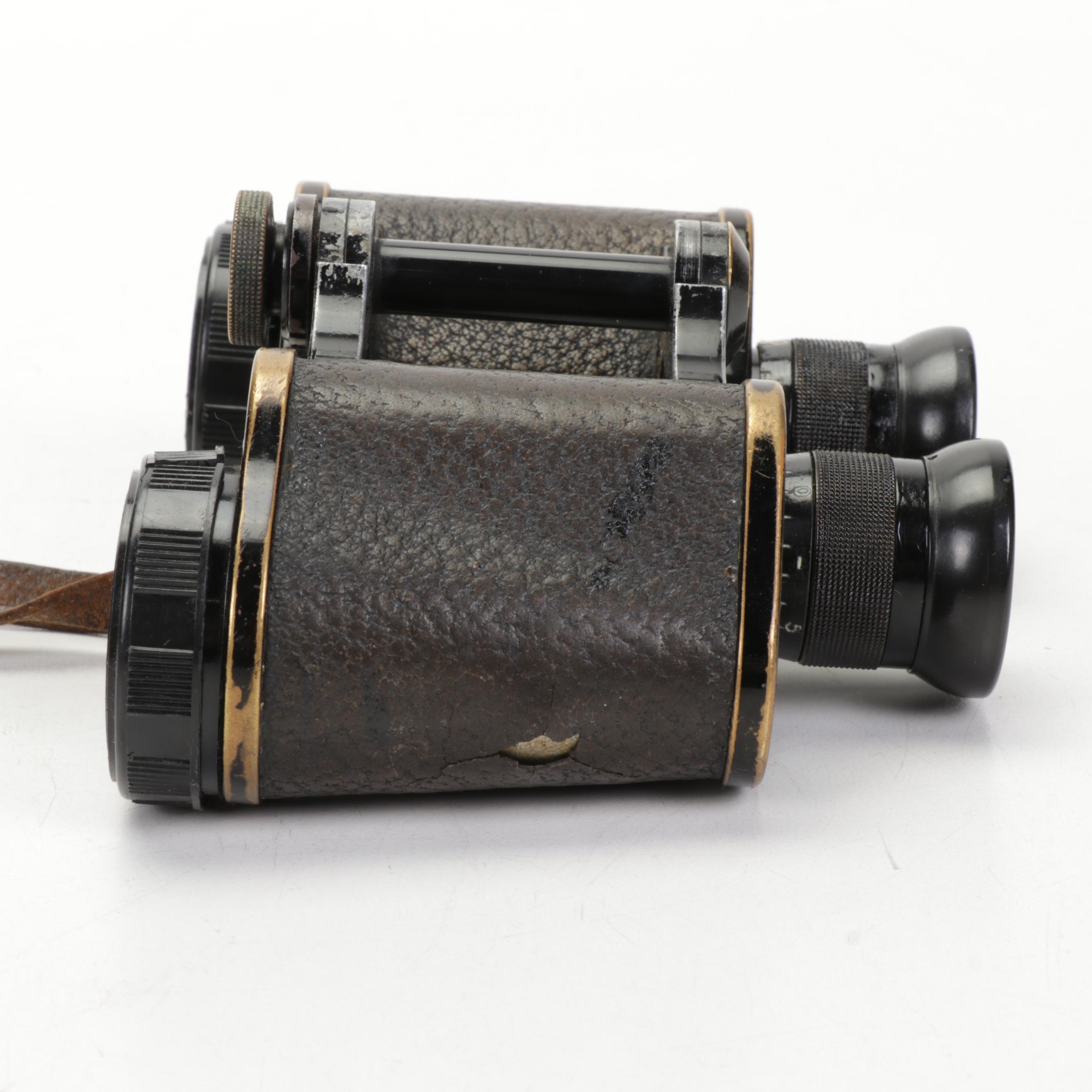 WWI Era Carl Zeiss Binoculars With Case, Early 20th Century