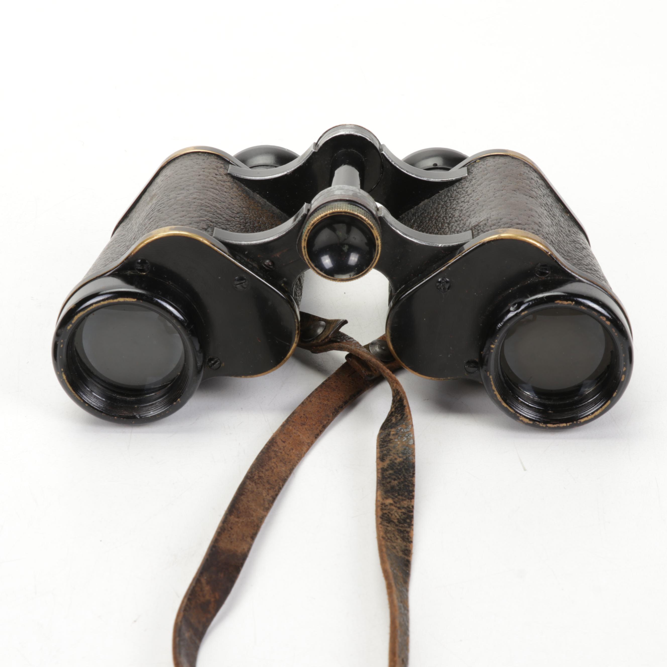 WWI Era Carl Zeiss Binoculars With Case, Early 20th Century