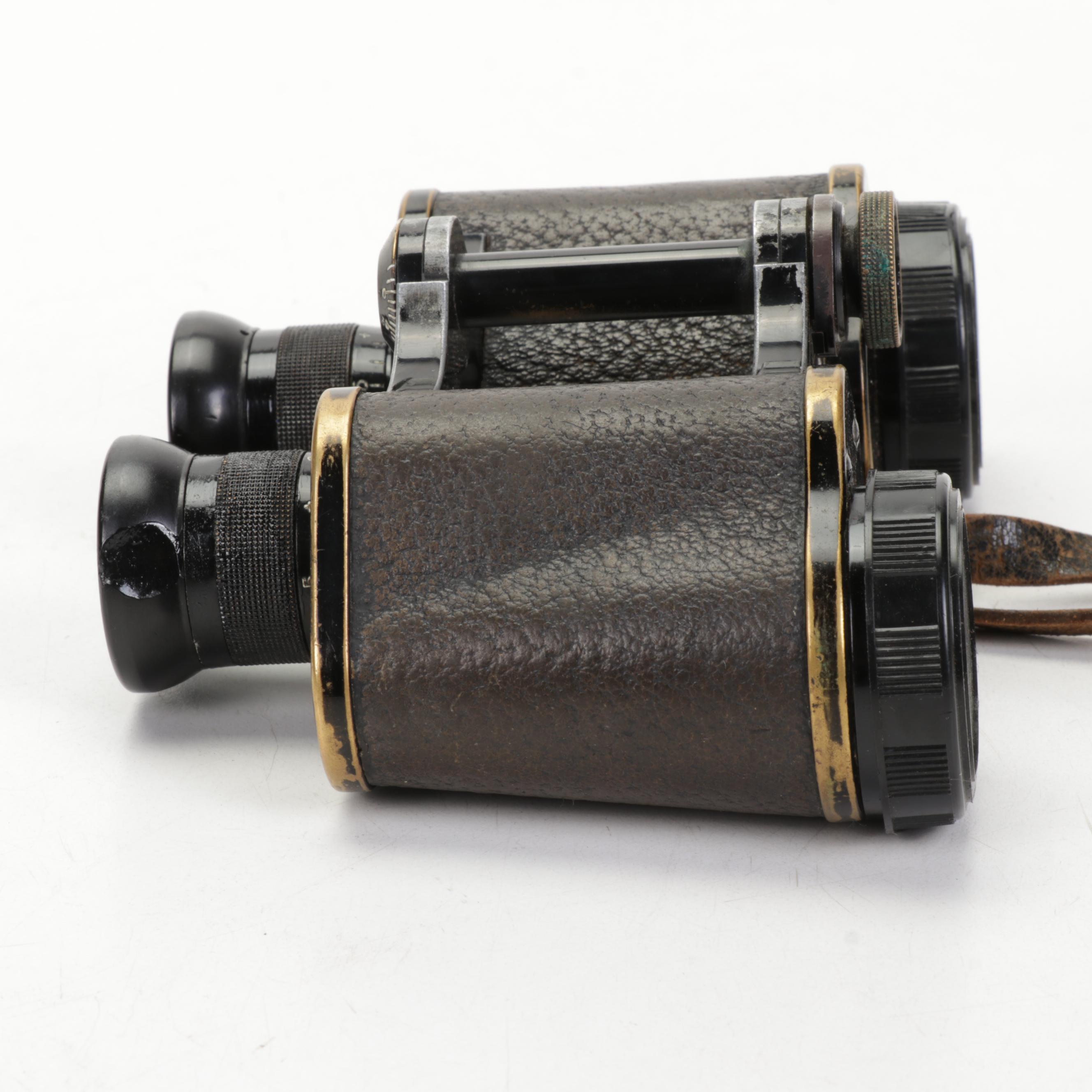 WWI Era Carl Zeiss Binoculars With Case, Early 20th Century