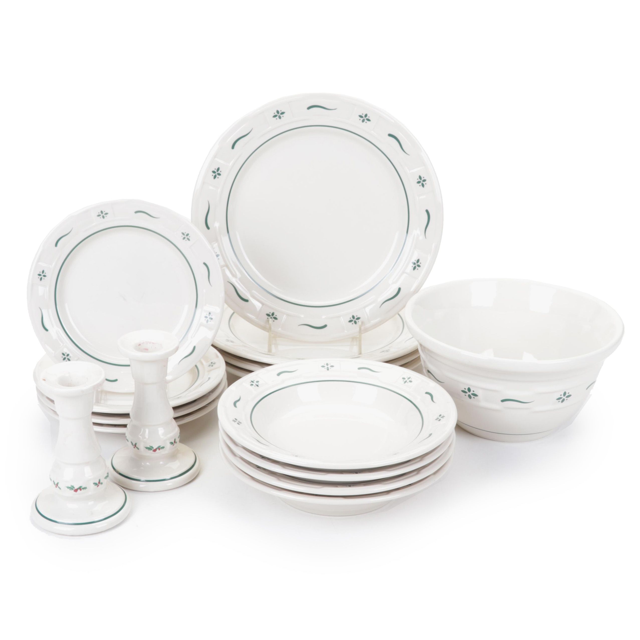 Longaberger "Woven Traditions Heritage Green" Dinnerware