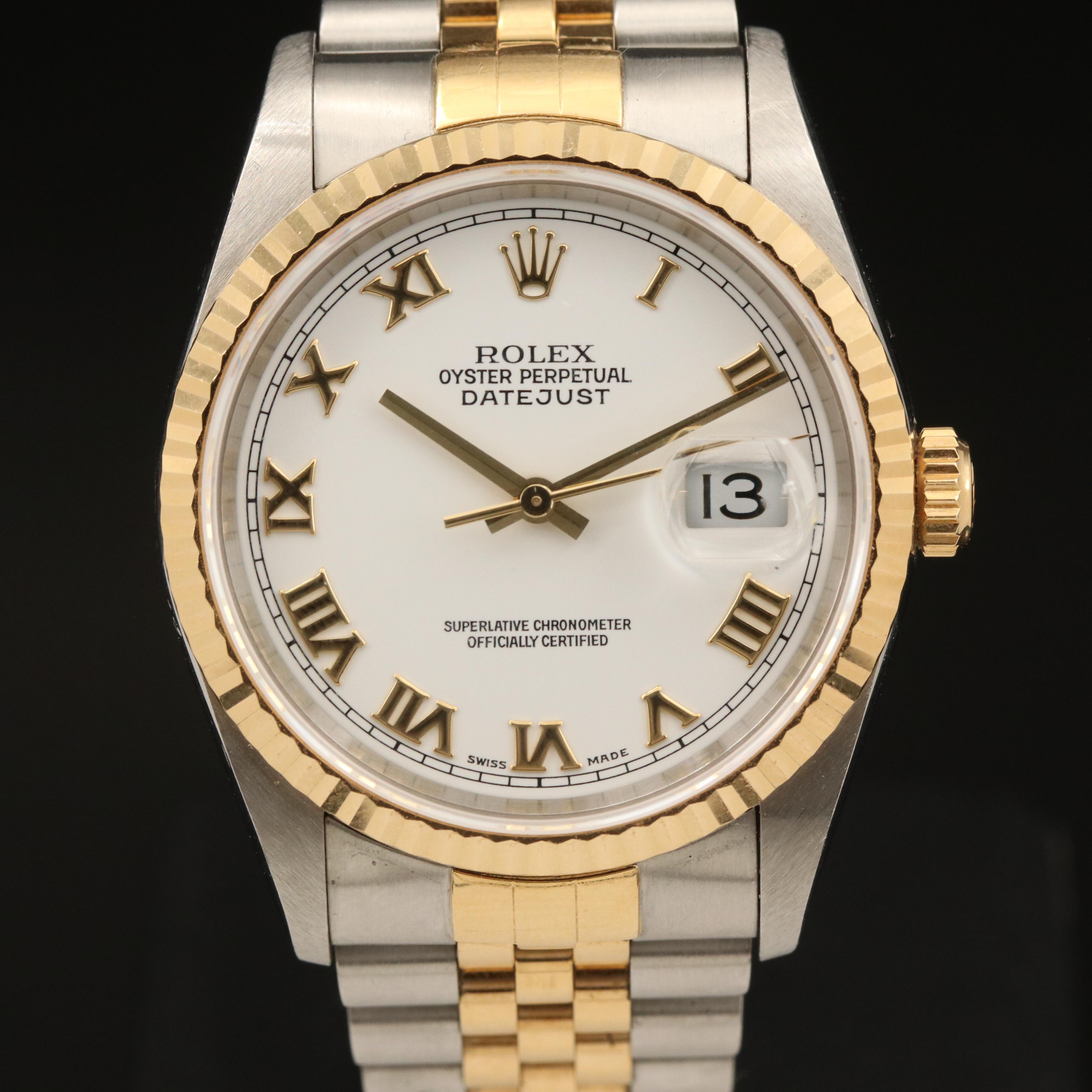 1997 - 98 Rolex Oyster Perpetual Datejust 18K and Stainless Steel Watch