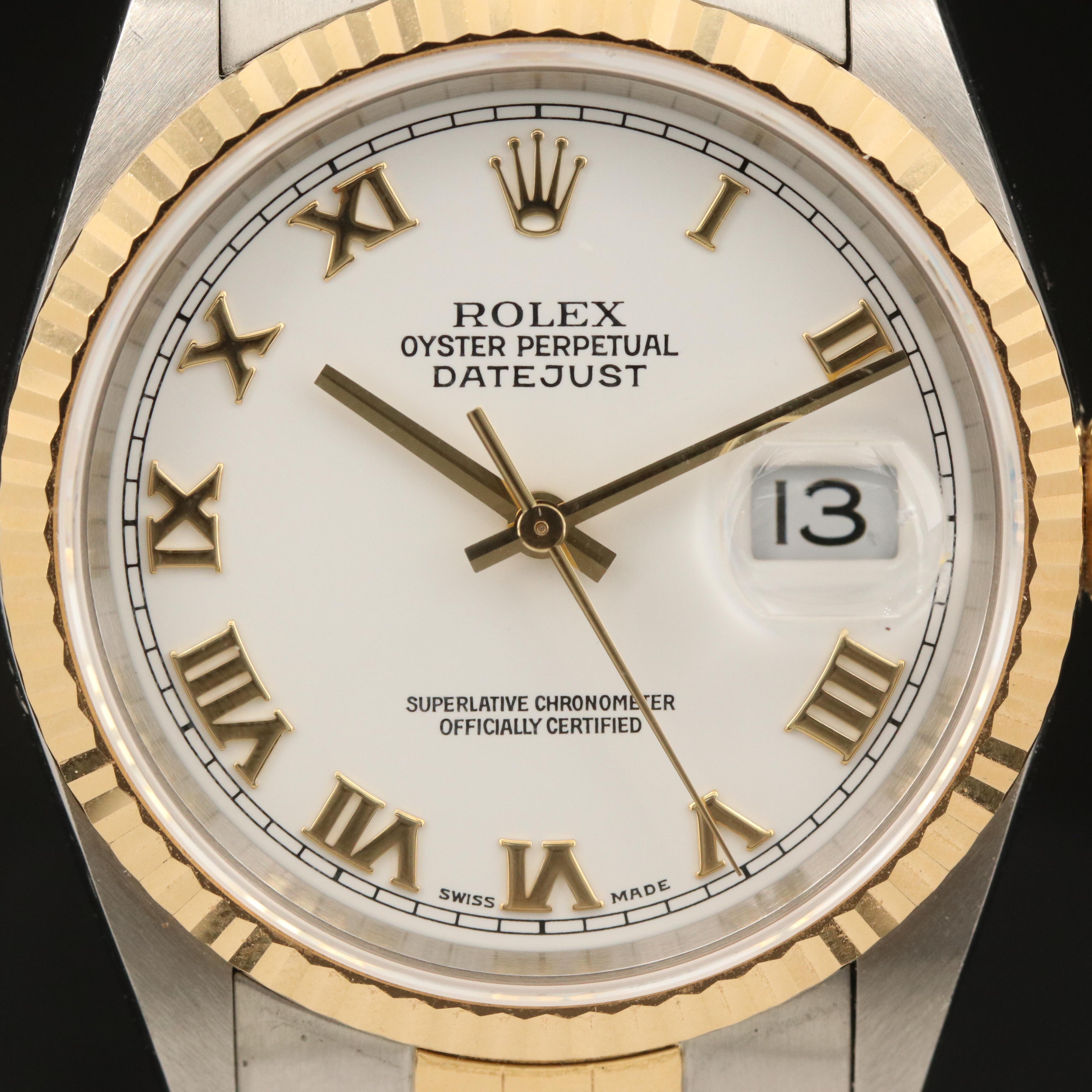 1997 - 98 Rolex Oyster Perpetual Datejust 18K and Stainless Steel Watch