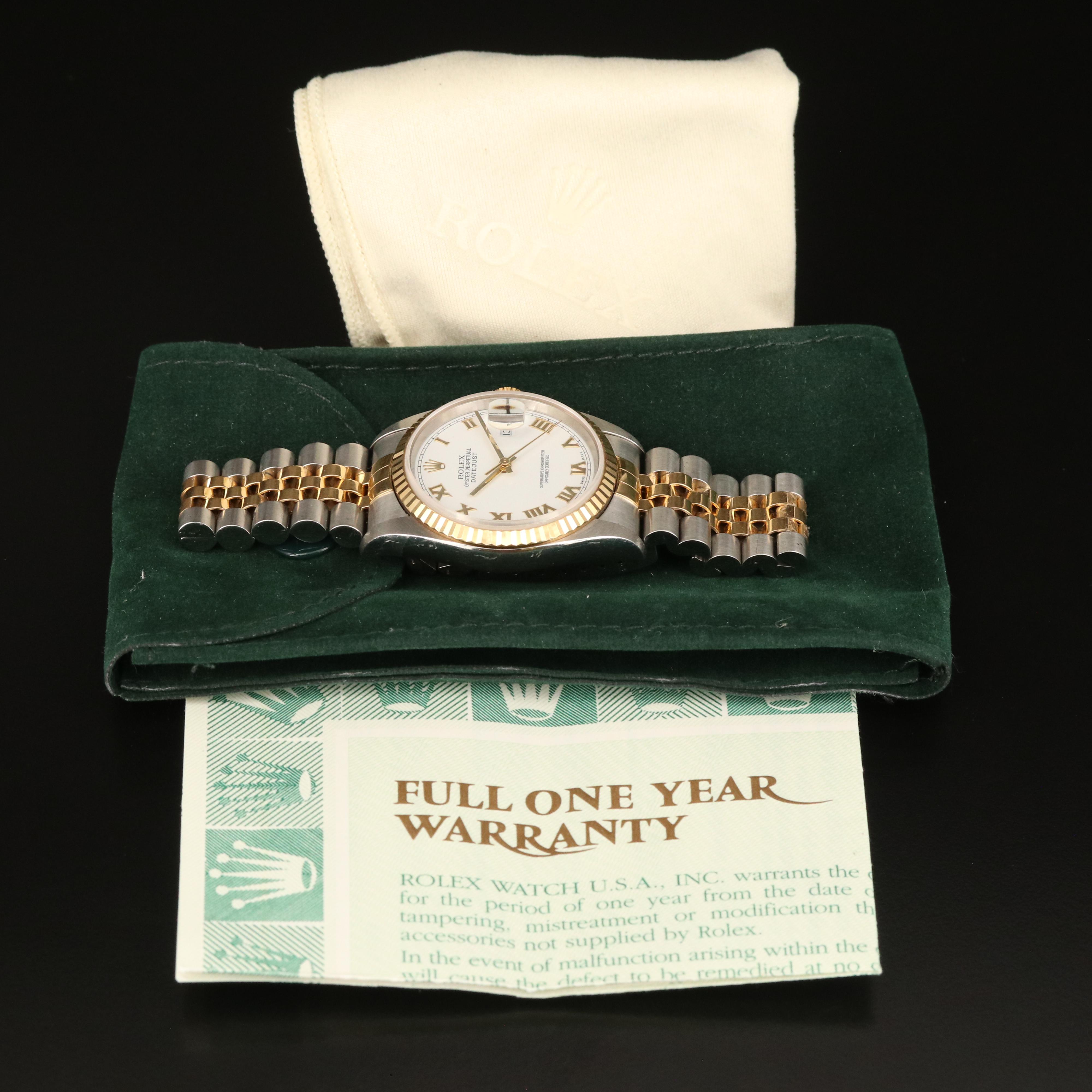 1997 - 98 Rolex Oyster Perpetual Datejust 18K and Stainless Steel Watch