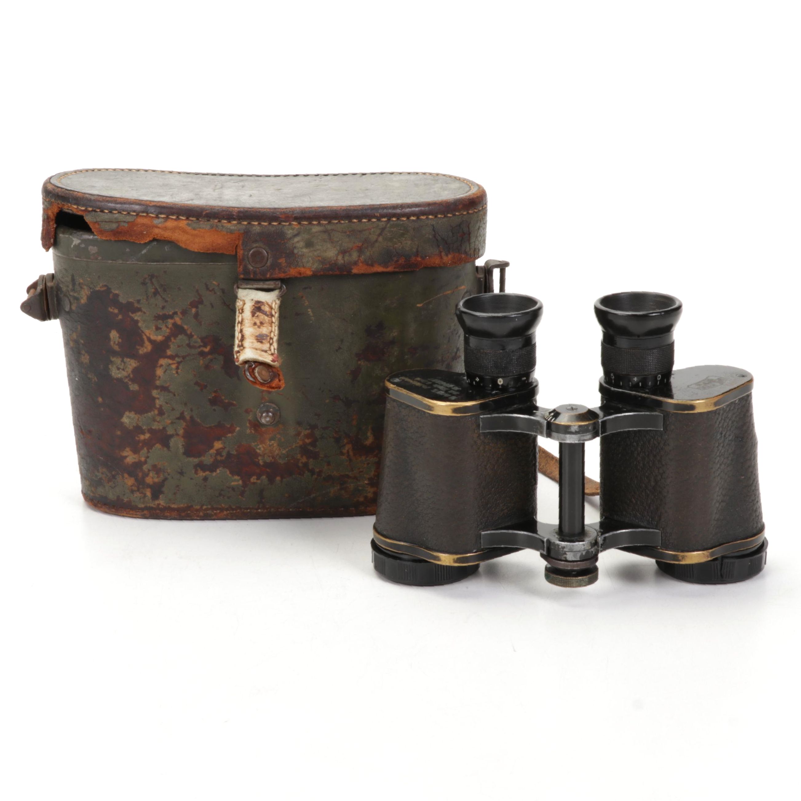 WWI Era Carl Zeiss Binoculars With Case, Early 20th Century