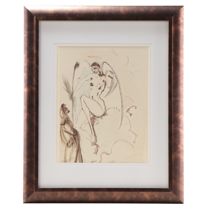 Salvador Dalí Wood Engraving "L'Archange Gabriel," Circa 1960