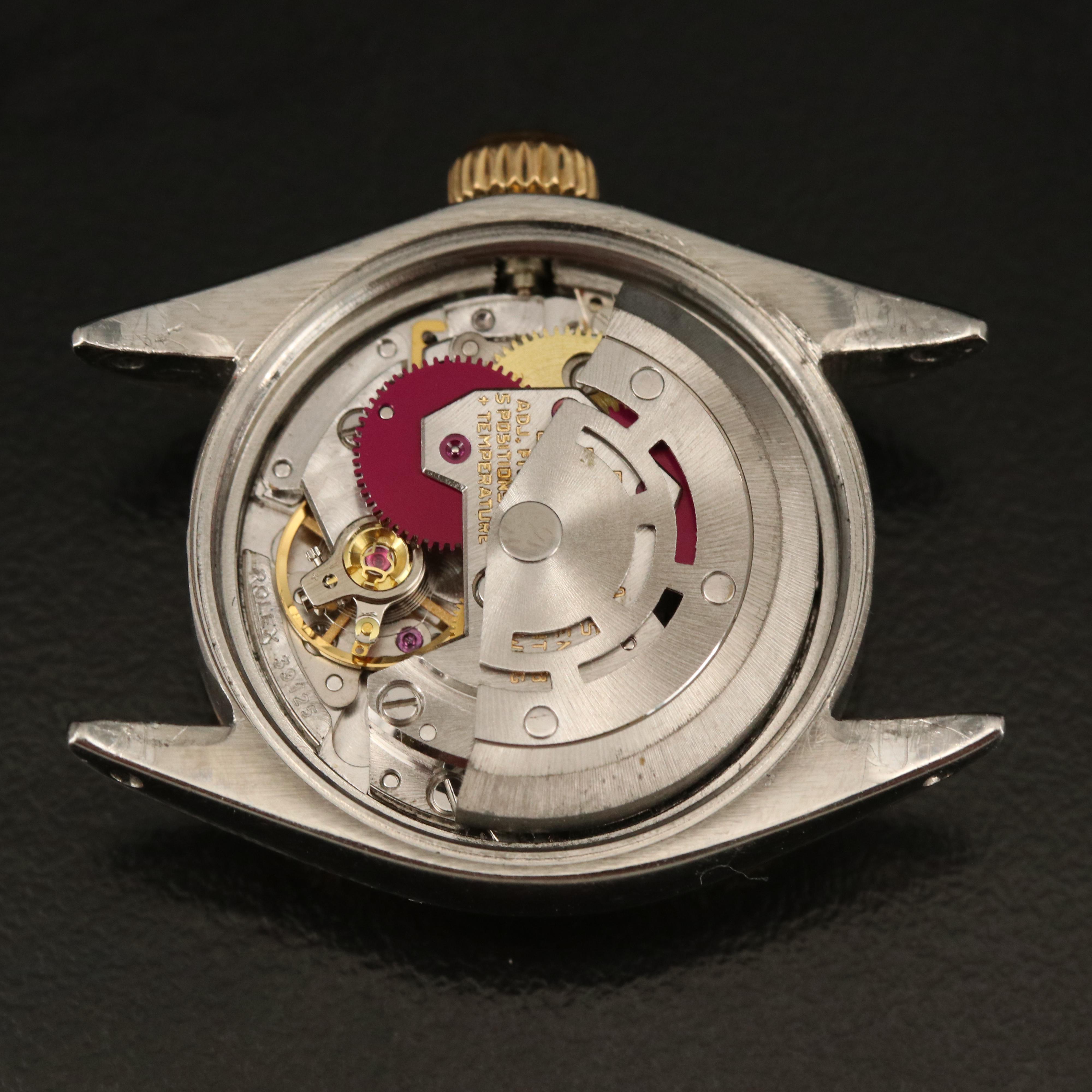 1972 Rolex Oyster Perpetual Emerald and Diamond, Mother-of-Pearl Dial Watch