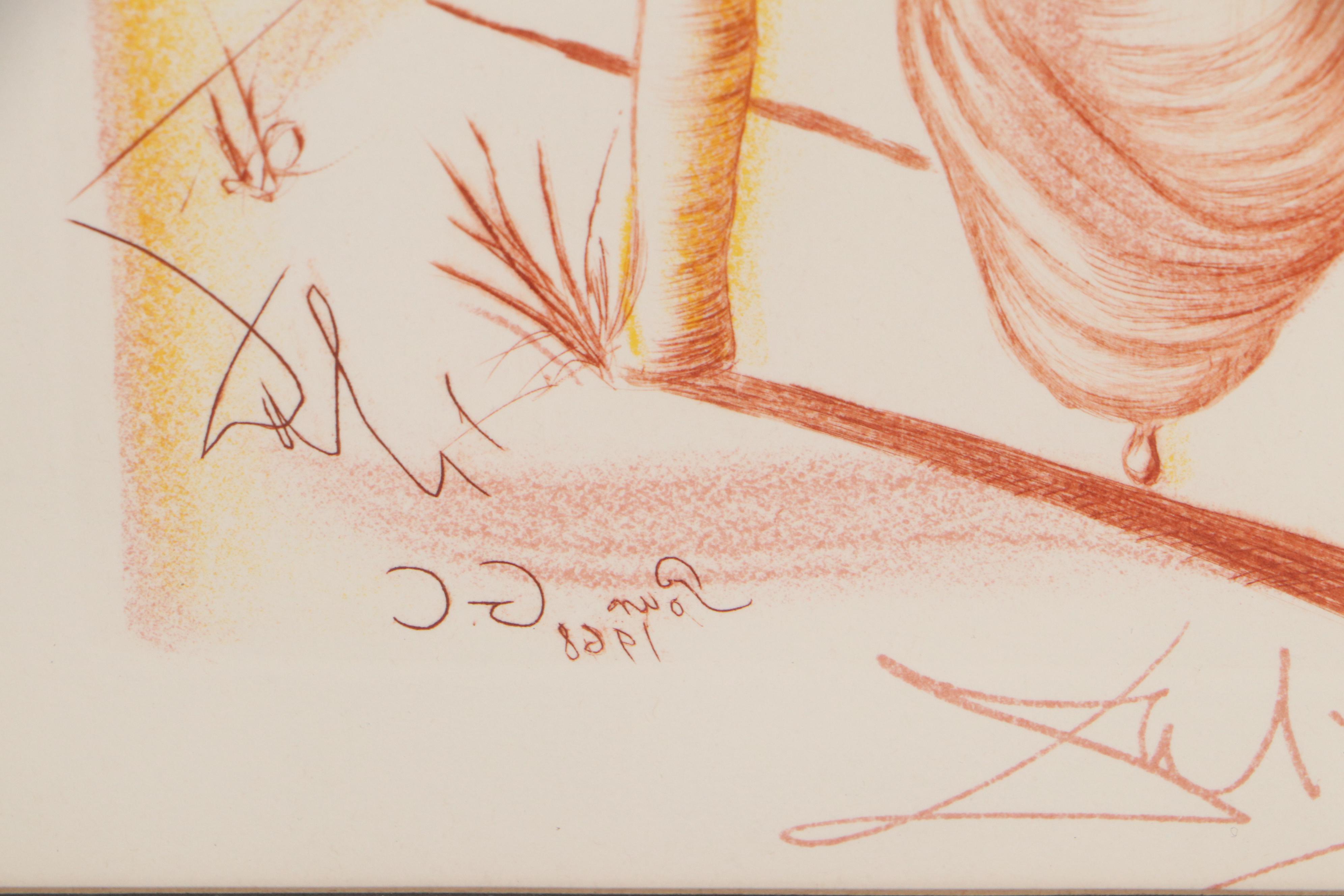 Salvador Dalí Restrike Etching "Soft Telephone"