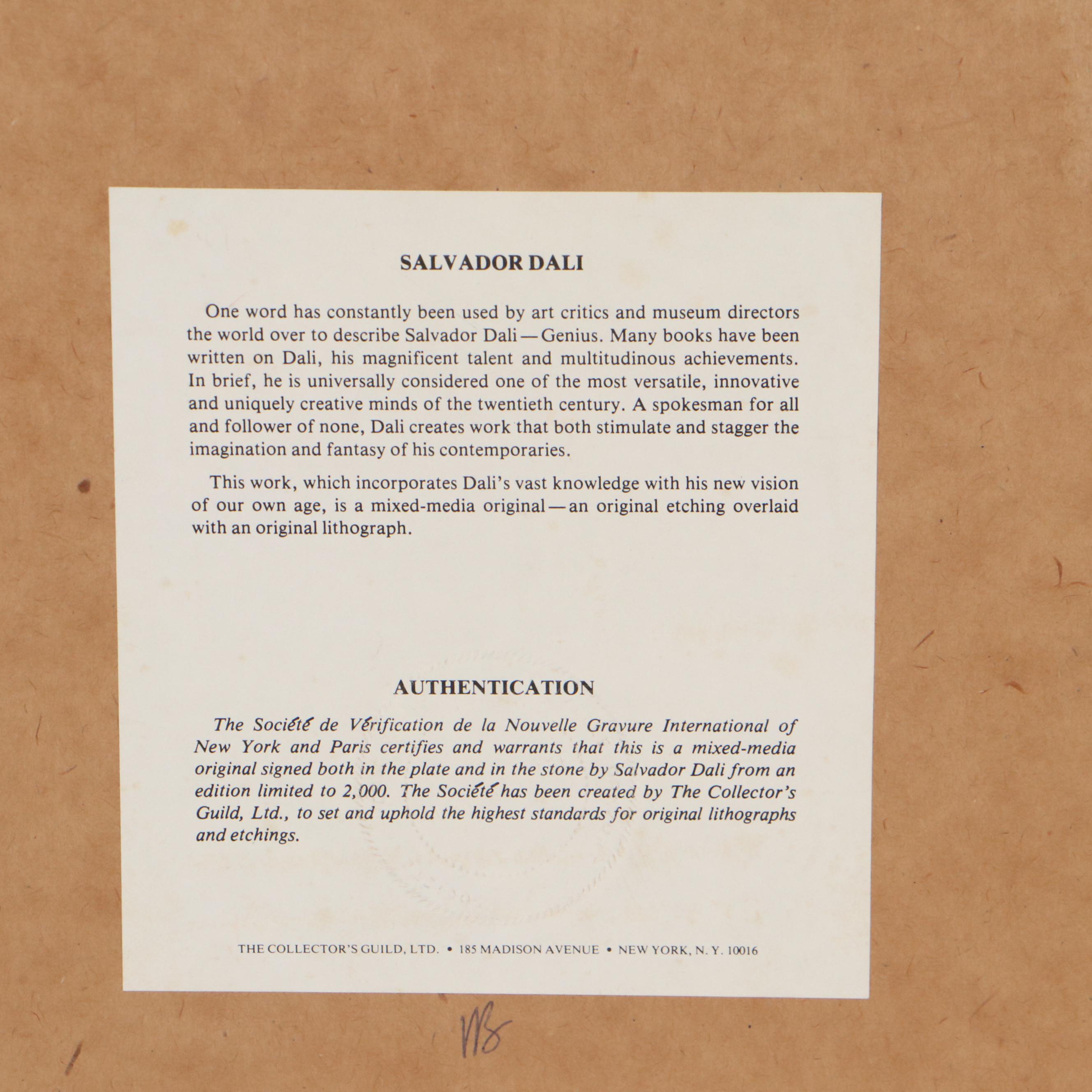 Salvador Dalí Restrike Etching "Soft Telephone"