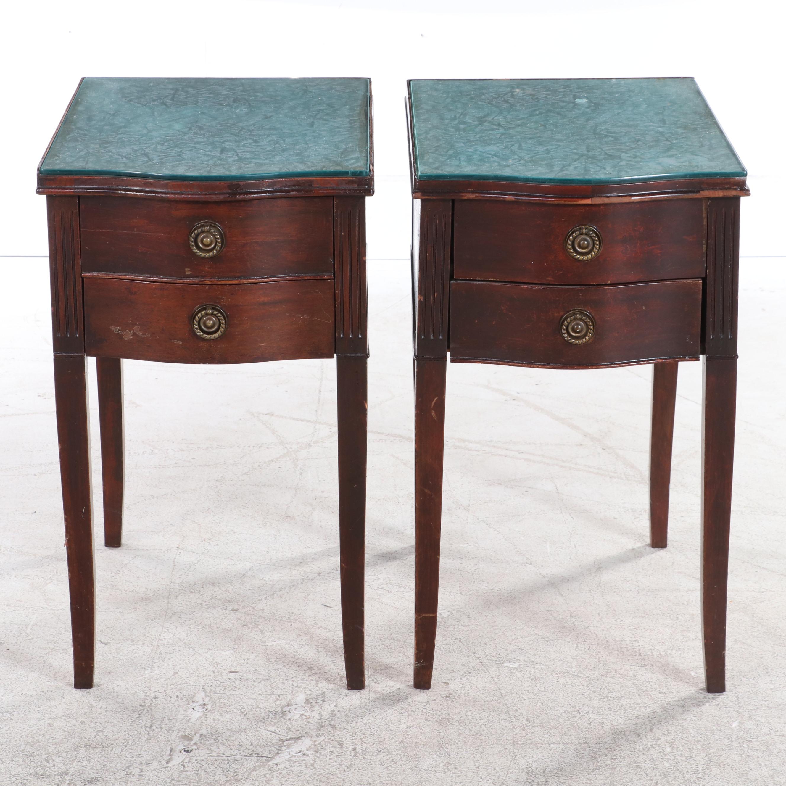 Pair of Hepplewhite Style Mahogany End Tables