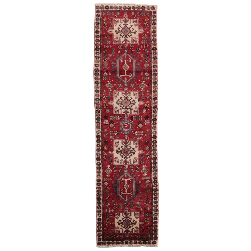 2'6 x 9'11 Hand-Knotted Persian Karaja Carpet Runner