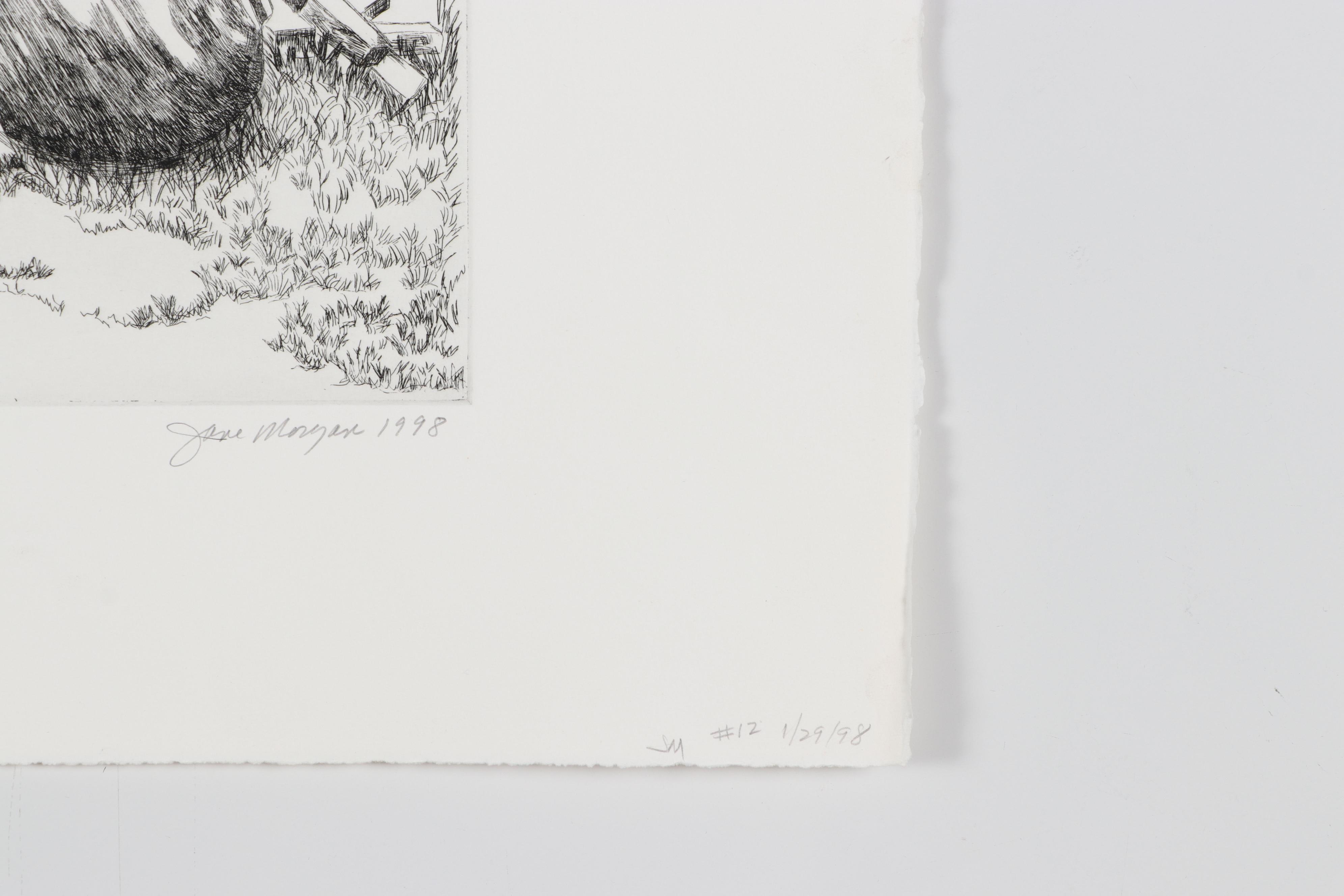 Jane Morgan and Ruth Bennett Etchings Including "Beneath the Fountain"