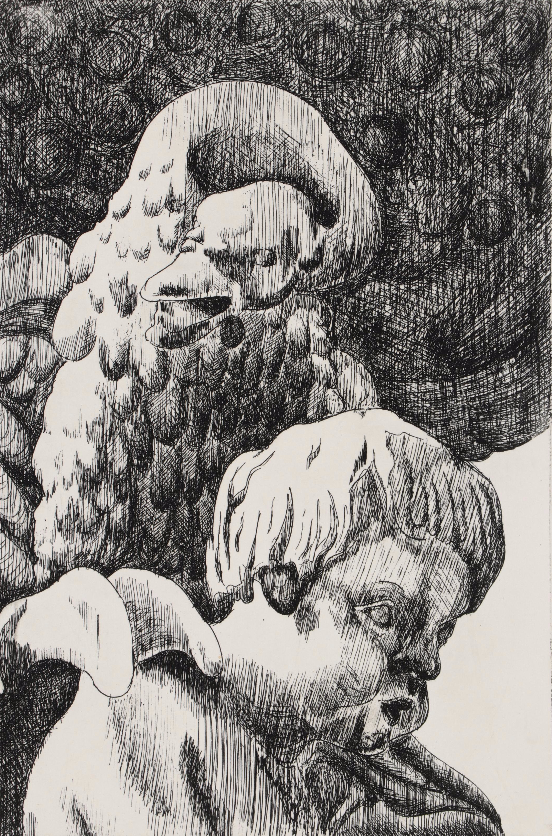 Jane Morgan and Ruth Bennett Etchings Including "Beneath the Fountain"