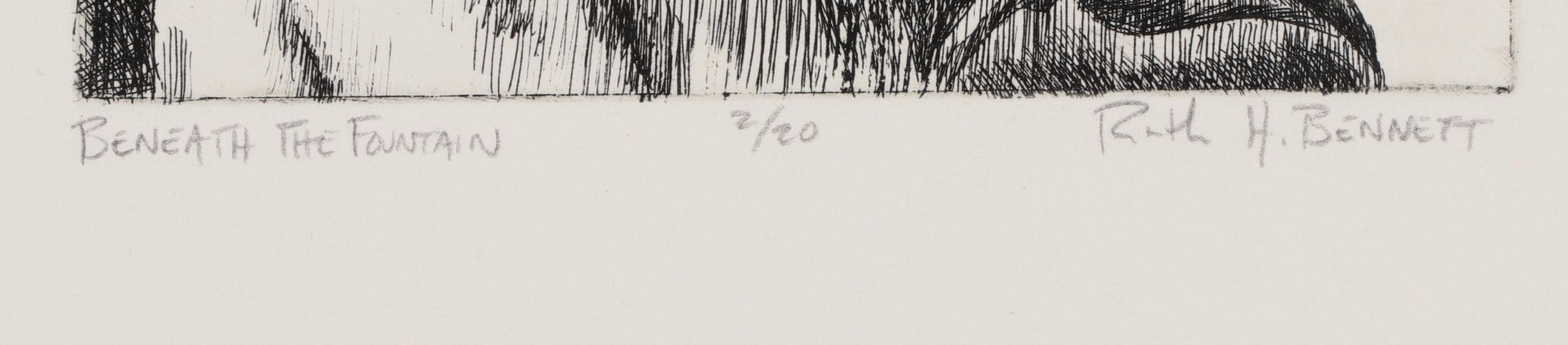 Jane Morgan and Ruth Bennett Etchings Including "Beneath the Fountain"