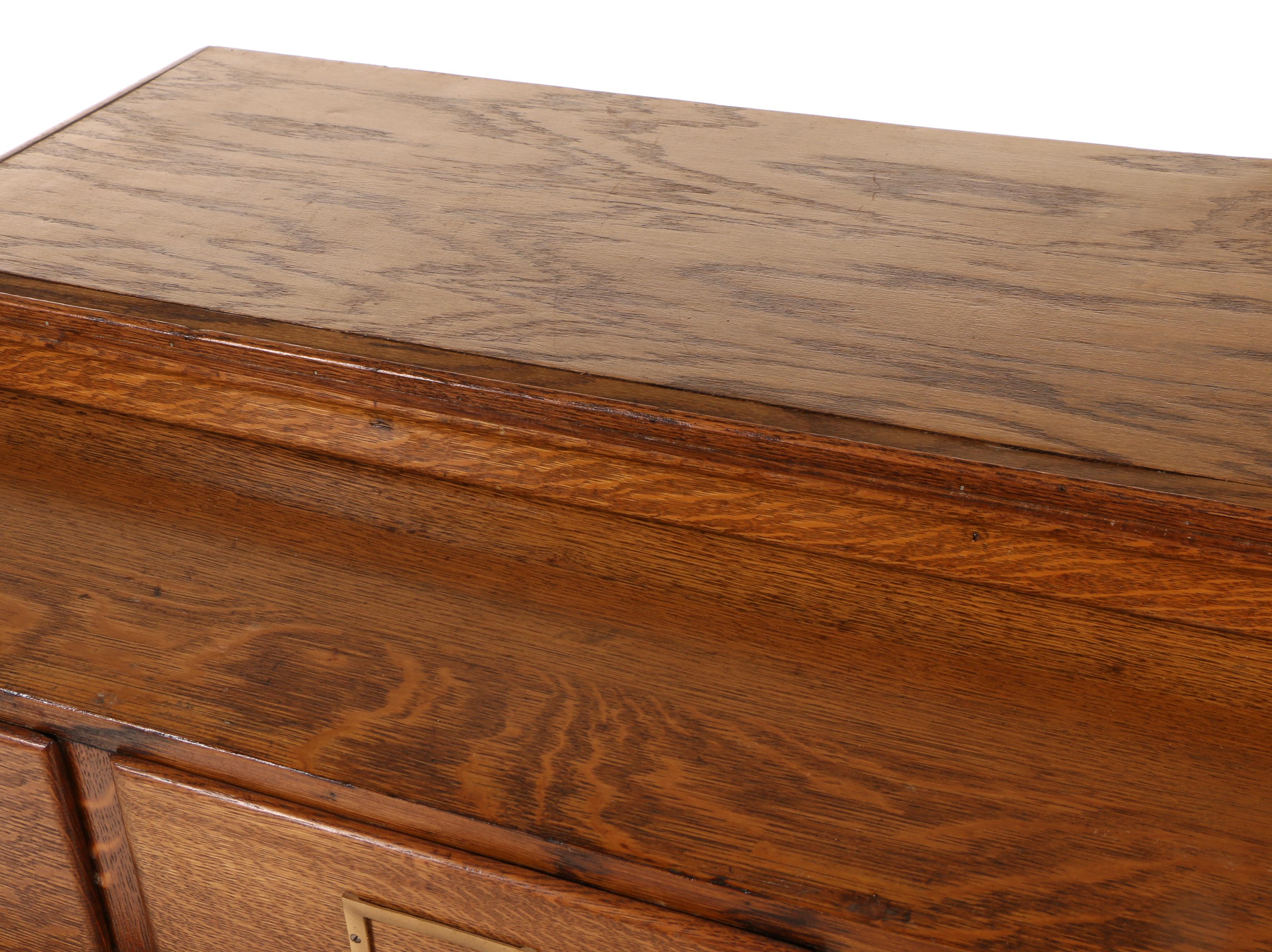 American Quartersawn Oak Twelve-Drawer Sectional File Cabinet, Early 20th C.