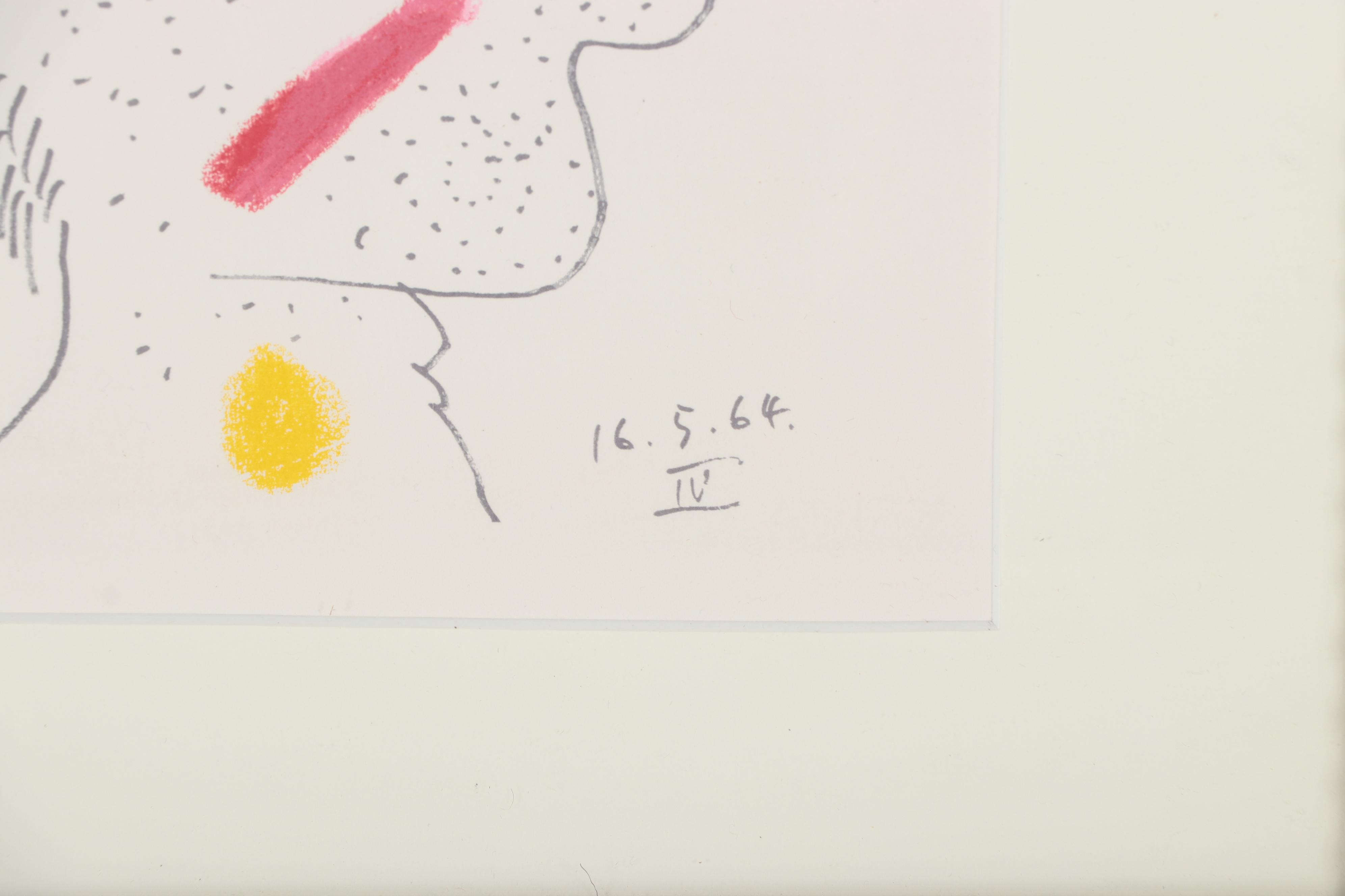 Pablo Picasso Abstract Portrait Pochoir from "Le Goût du Bonheur"