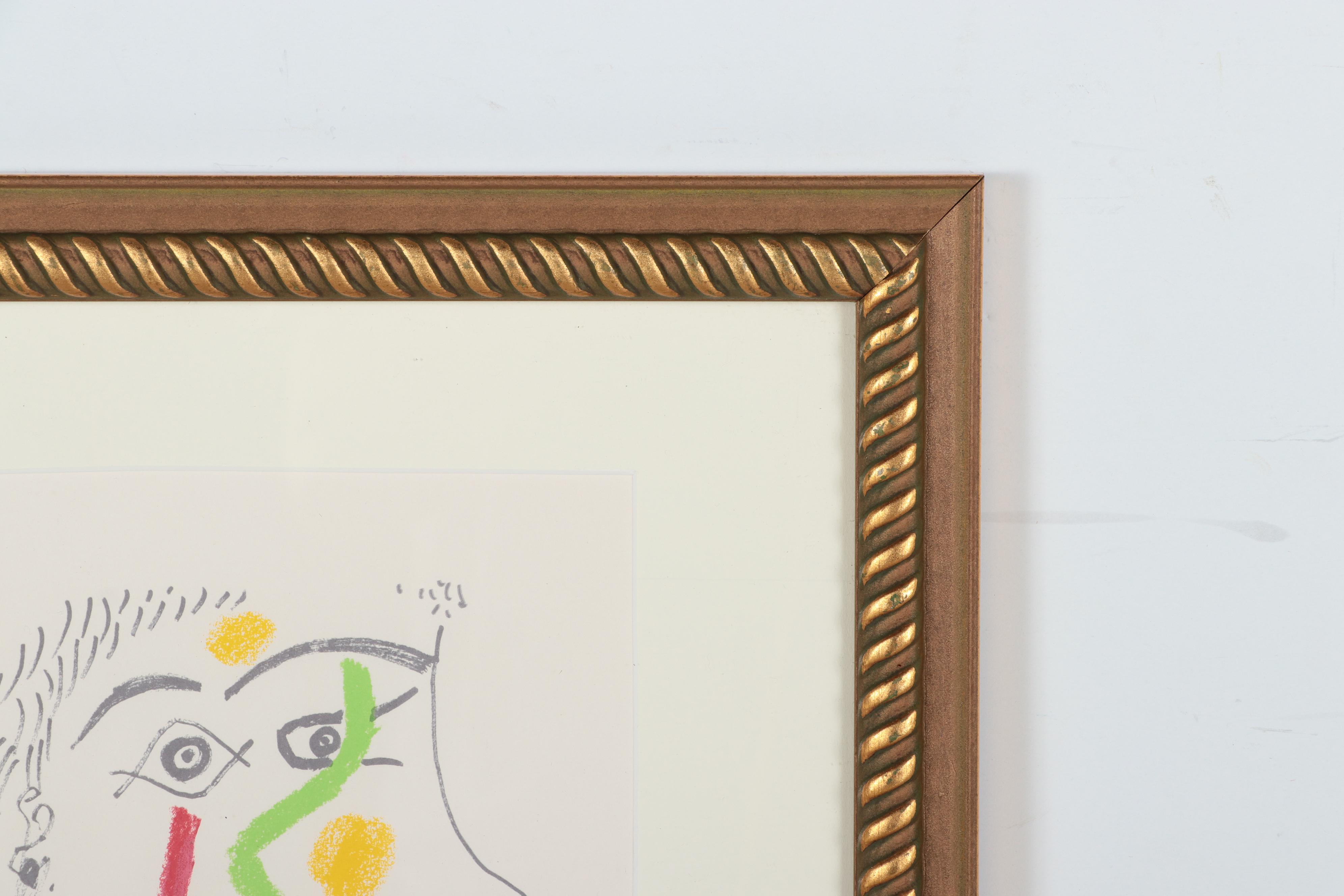 Pablo Picasso Abstract Portrait Pochoir from "Le Goût du Bonheur"