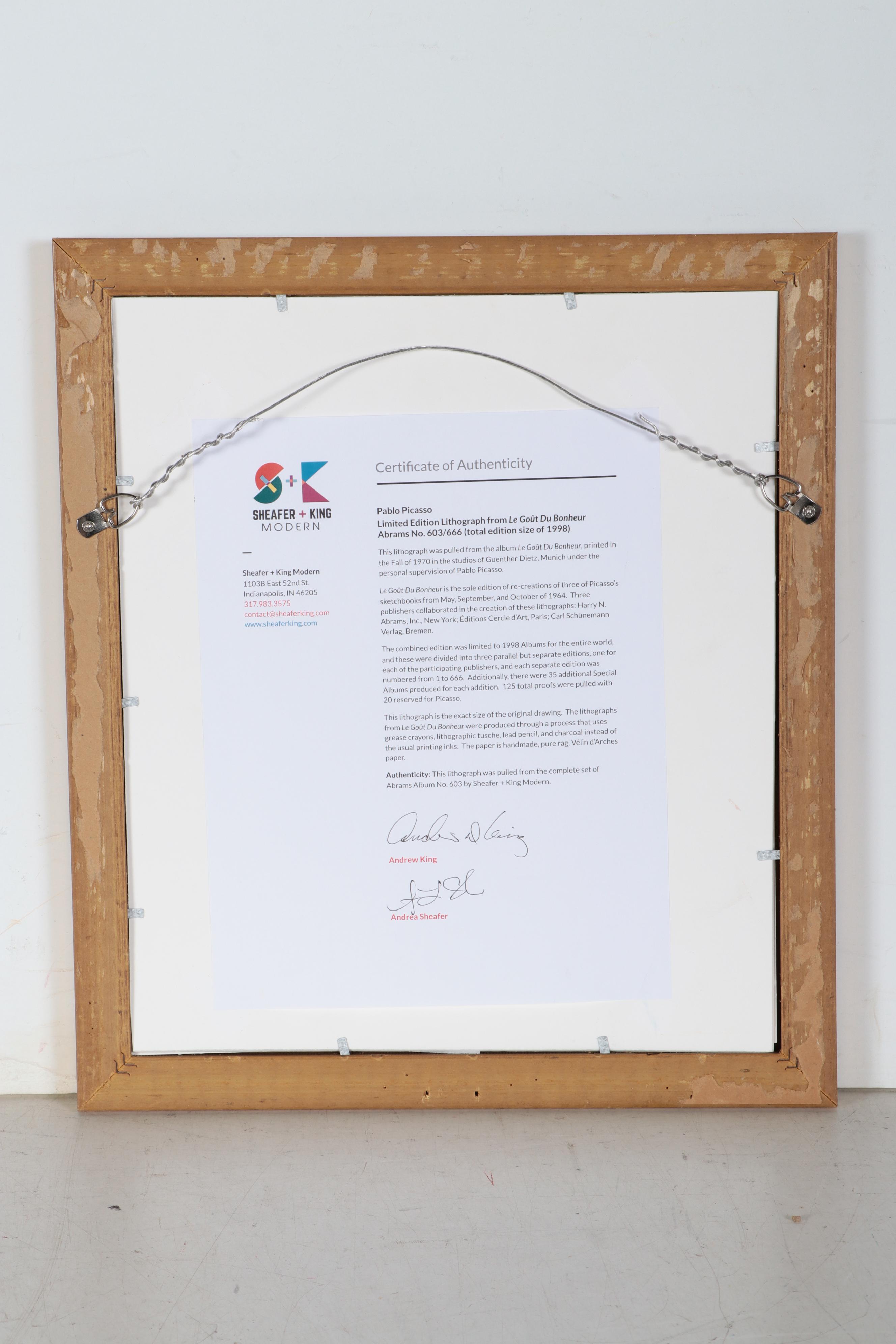 Pablo Picasso Abstract Portrait Pochoir from "Le Goût du Bonheur"