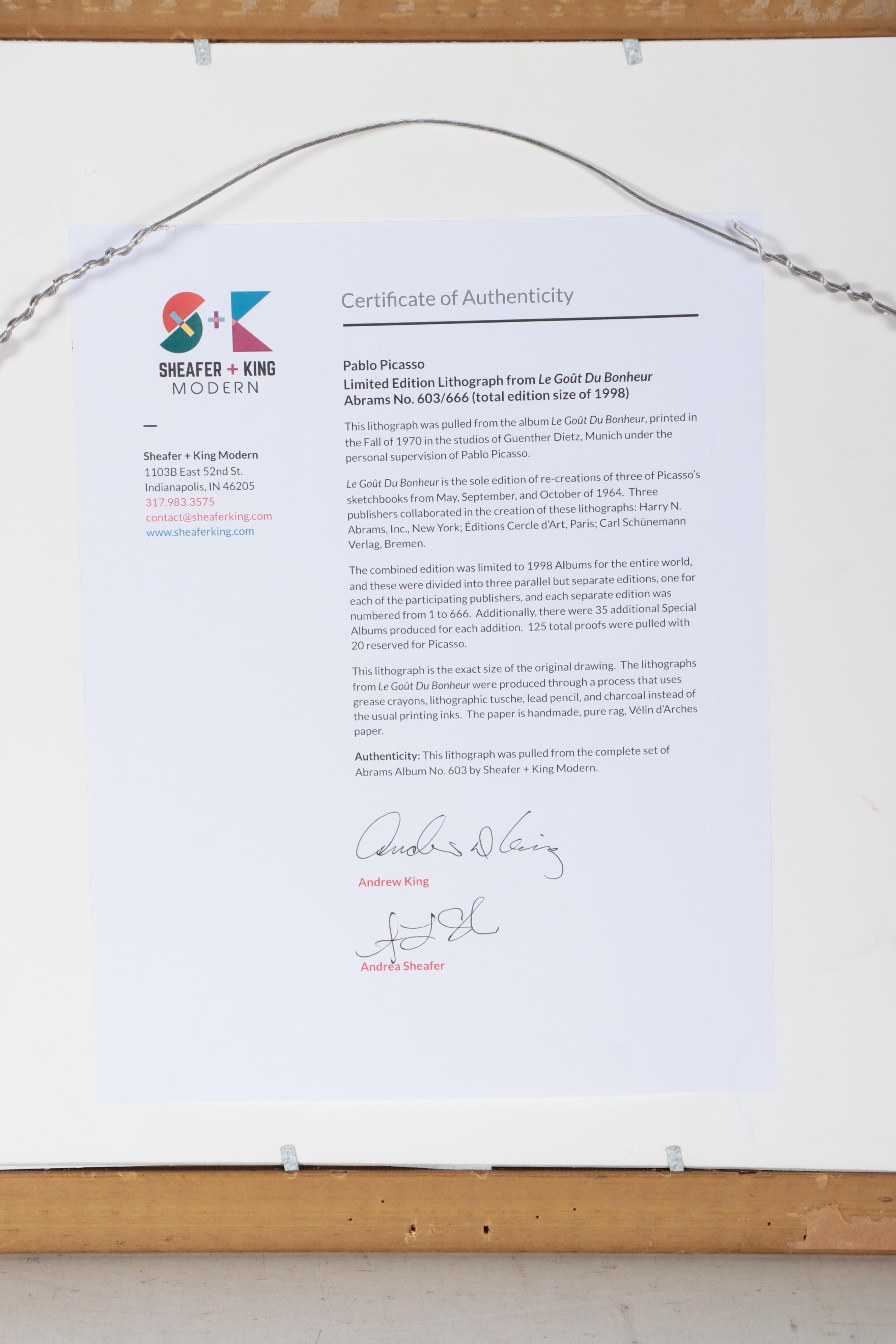 Pablo Picasso Abstract Portrait Pochoir from "Le Goût du Bonheur"