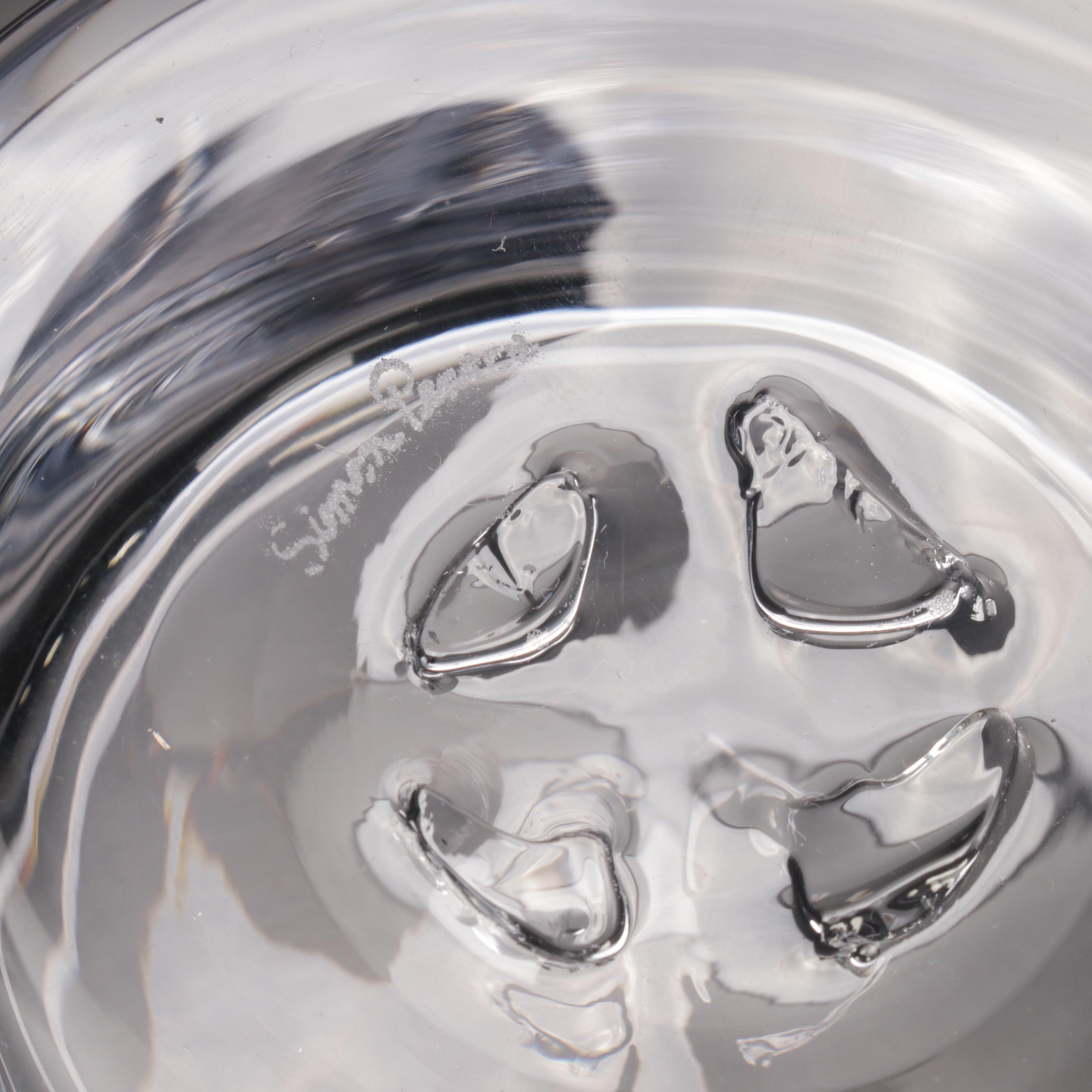 Simon Pearce "Chelsea" Wavy Rim Glass Centerpiece Bowl, Contemporary