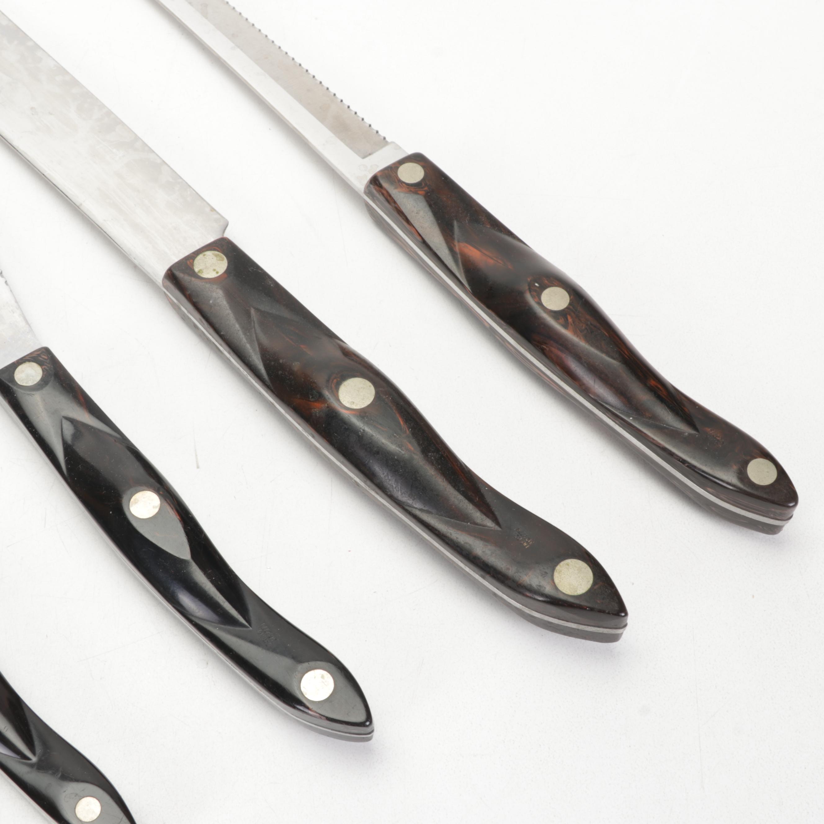 Cutco Kitchen Knives Set and Oak Storage Block