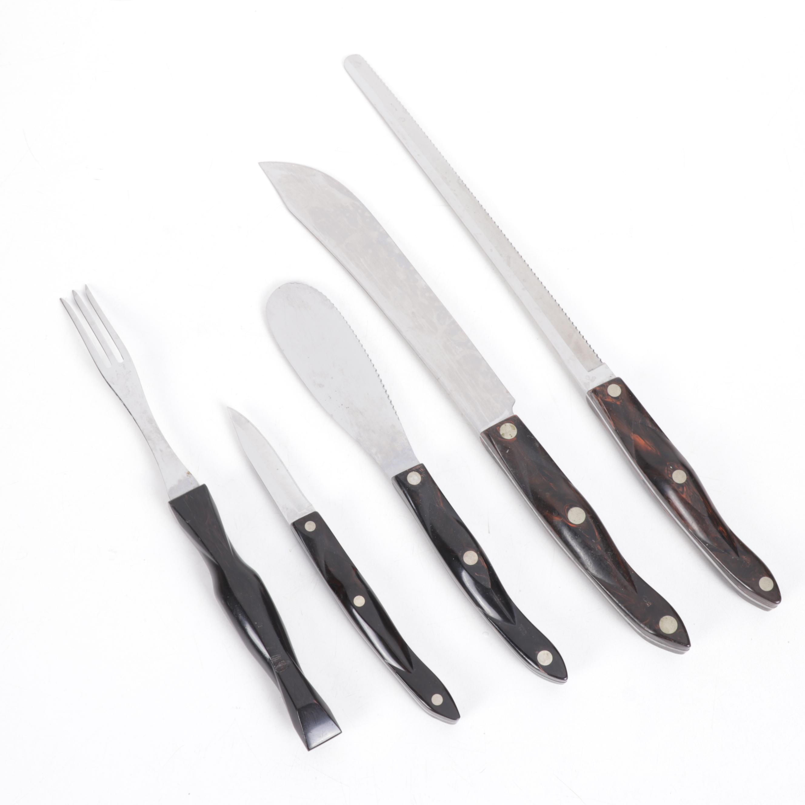 Cutco Kitchen Knives Set and Oak Storage Block