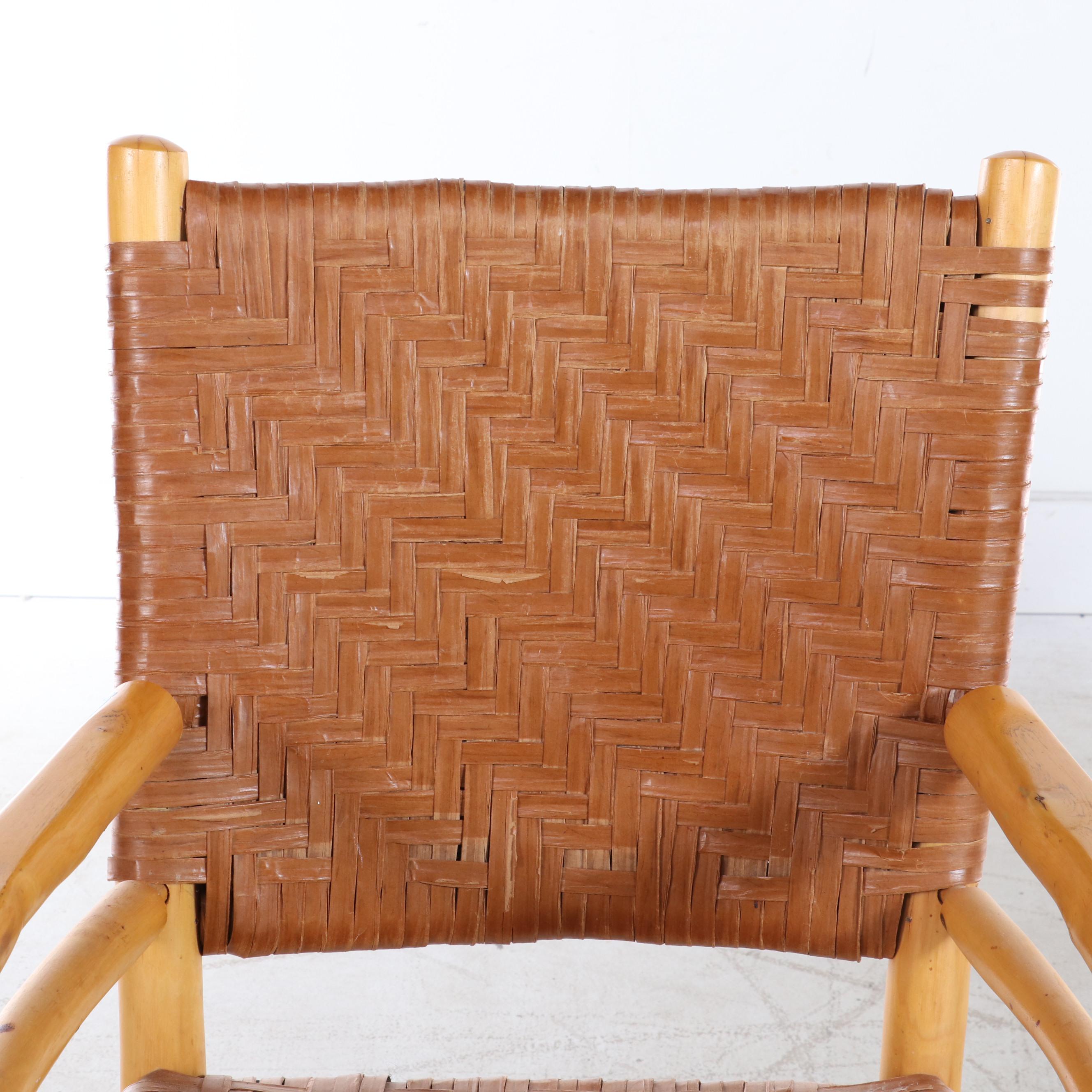 Pair of Old Hickory Furniture Co. Rustic Twig and Splint-Woven Armchairs