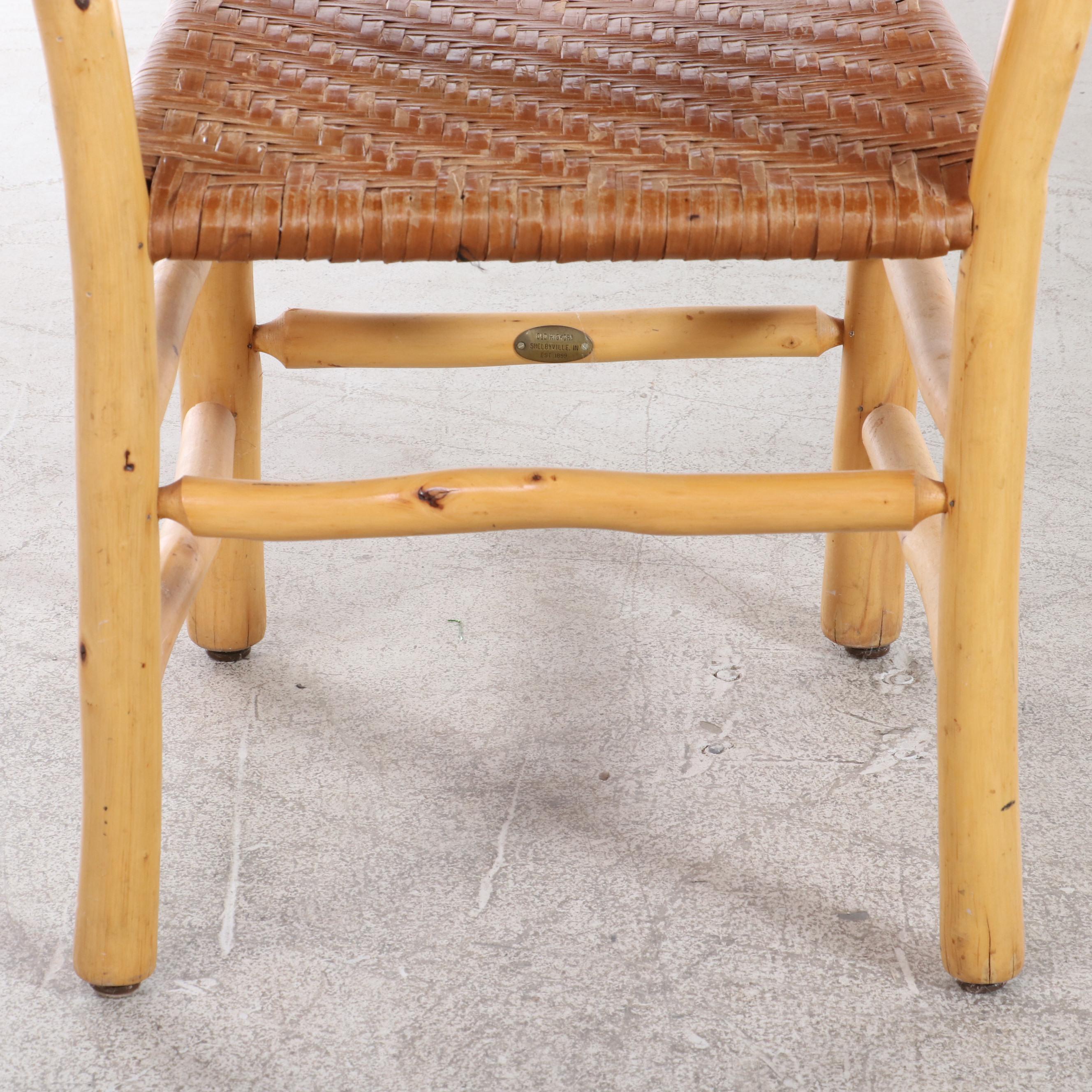 Pair of Old Hickory Furniture Co. Rustic Twig and Splint-Woven Armchairs