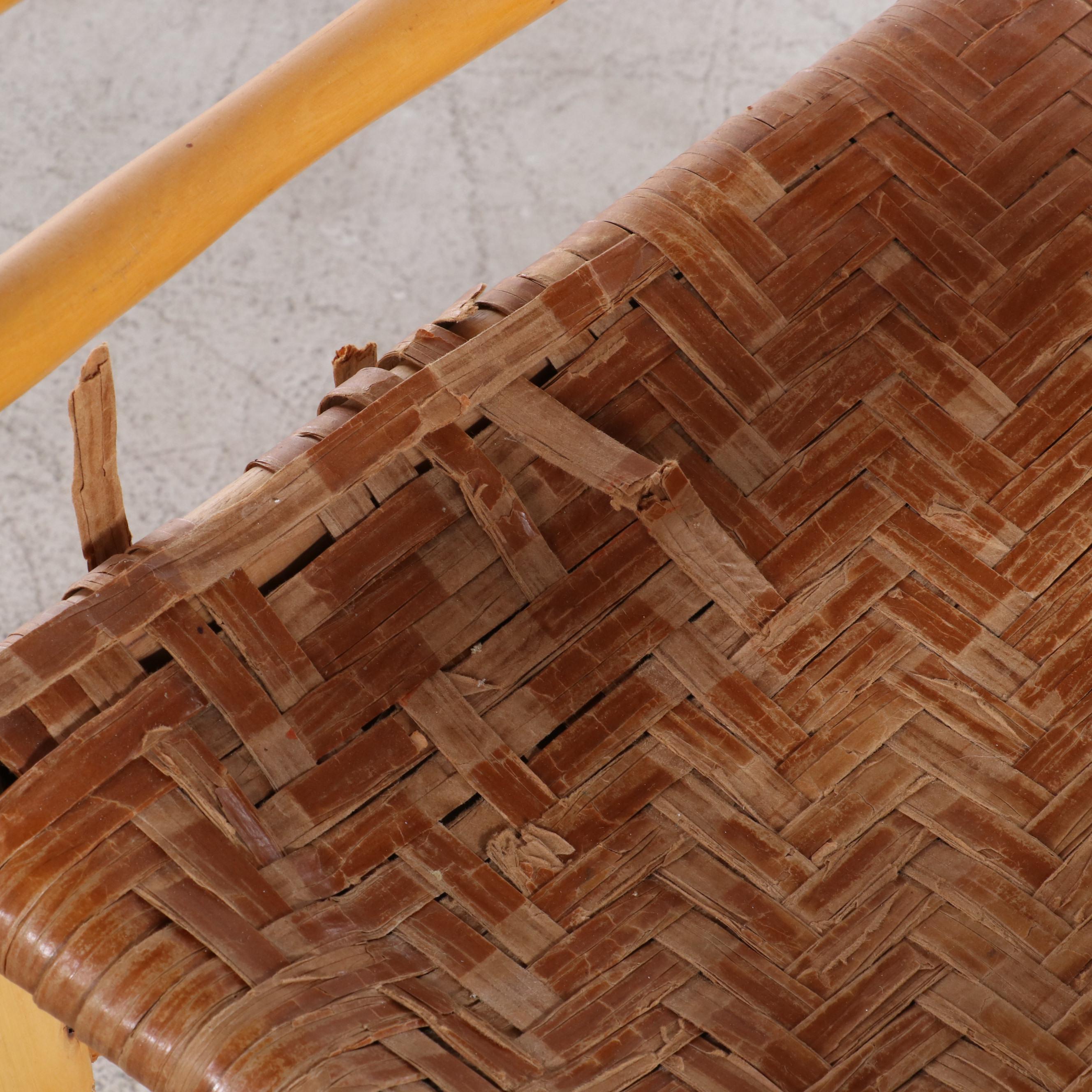 Pair of Old Hickory Furniture Co. Rustic Twig and Splint-Woven Armchairs