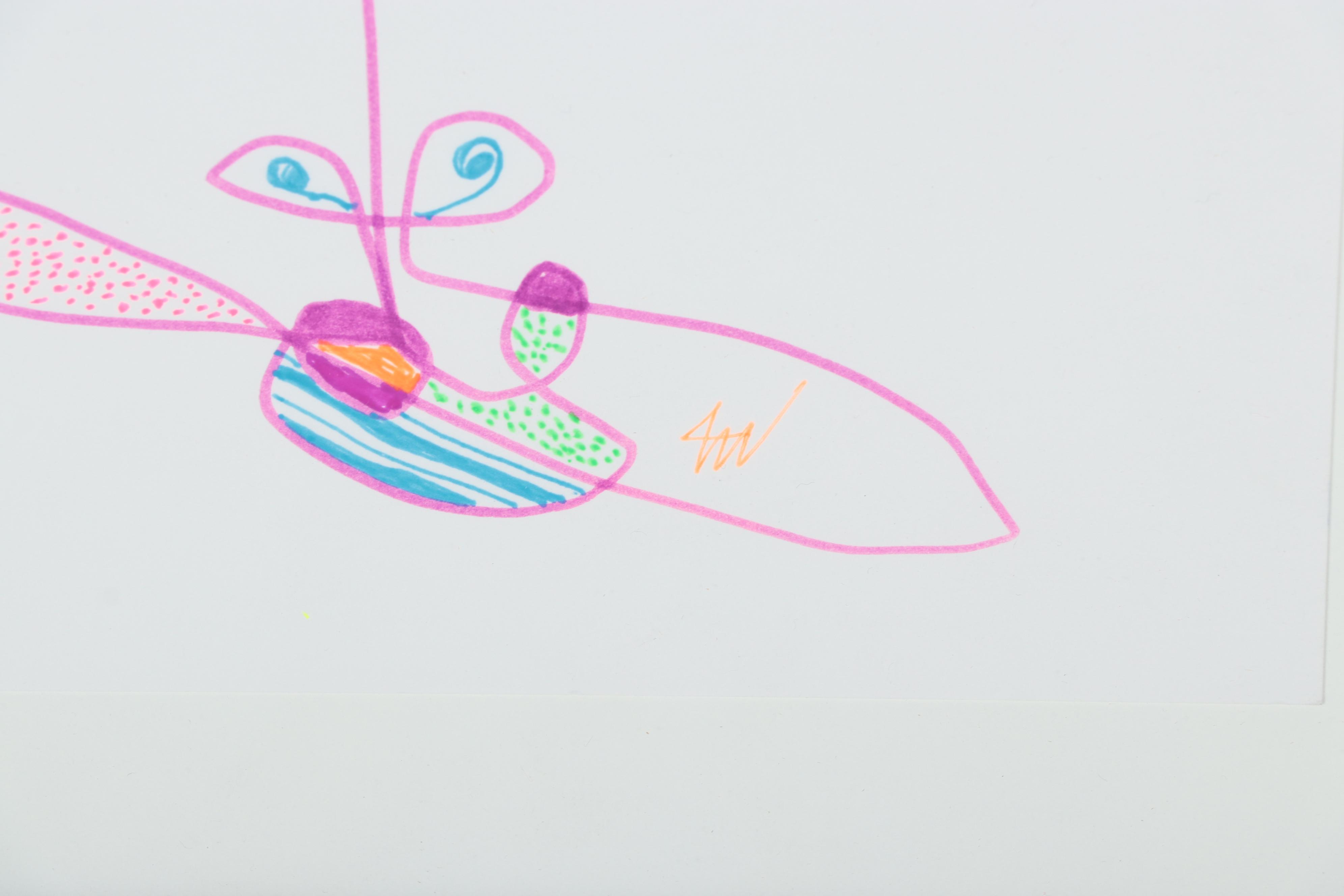 Lois Walker Abstract Color Ink Drawings, 21st Century