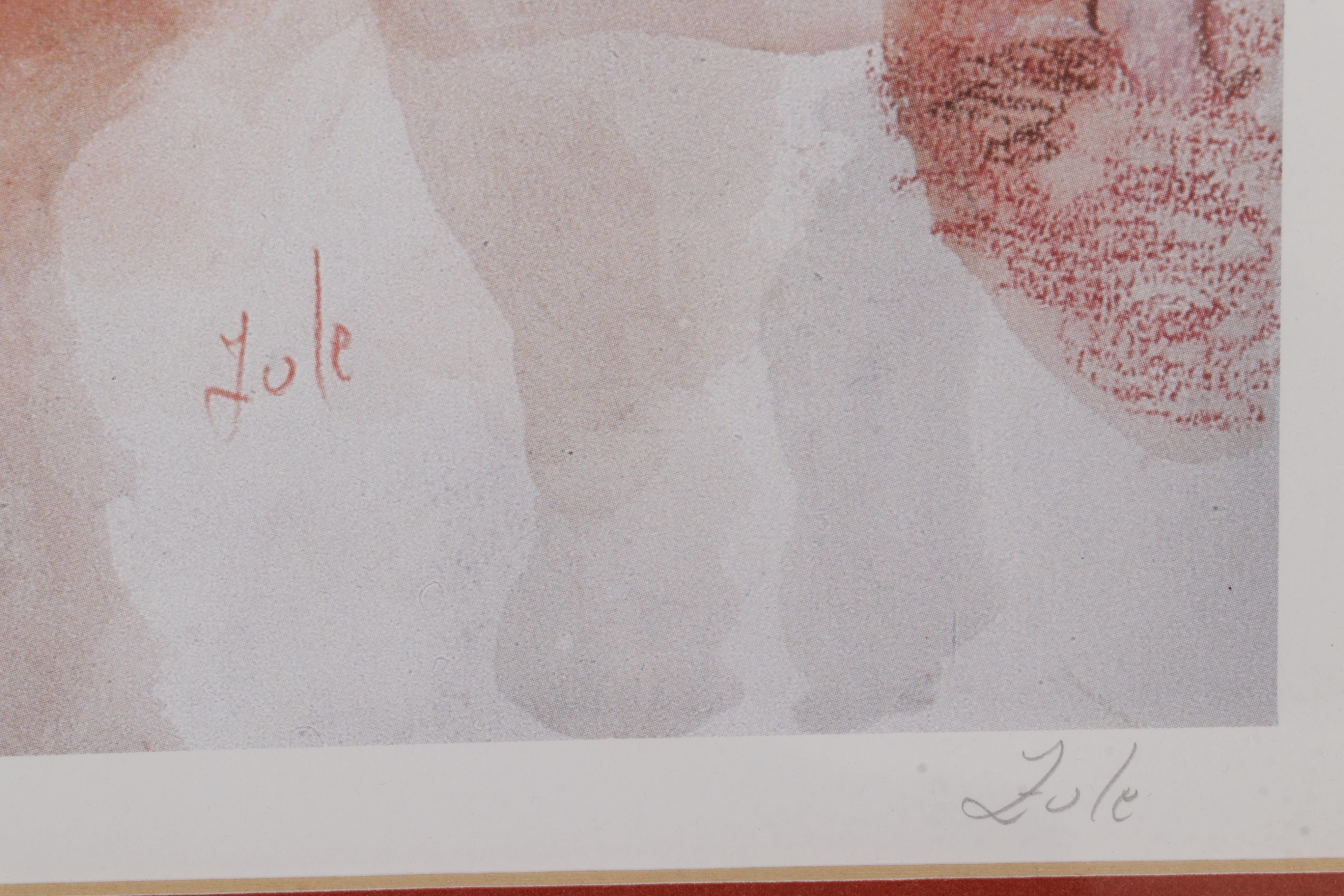 Zule Moskowitz Offset Lithograph "Figures," Late 20th-21st Century