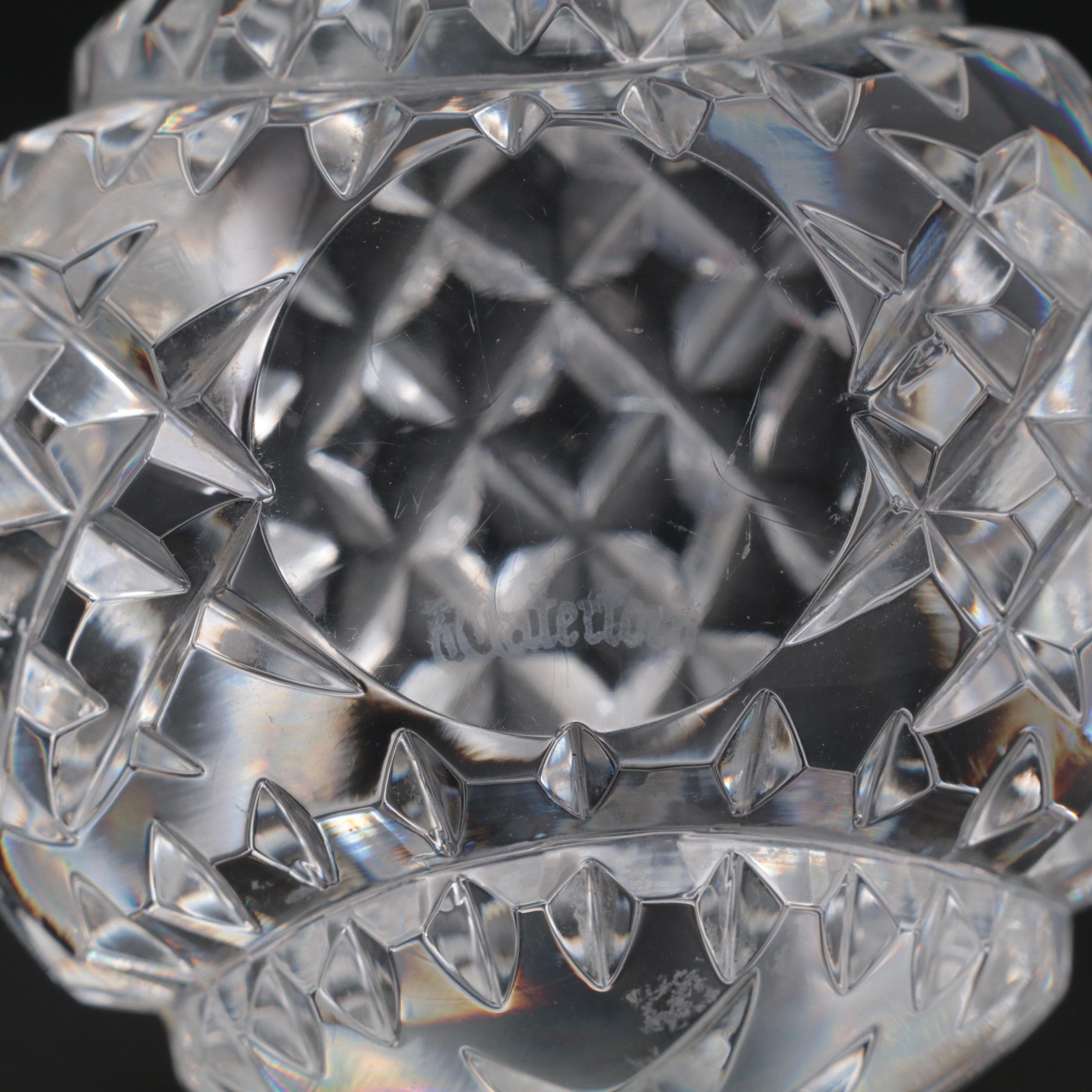 Waterford "Lismore" Crystal Candlesticks with Vase and Baseball Paperweight