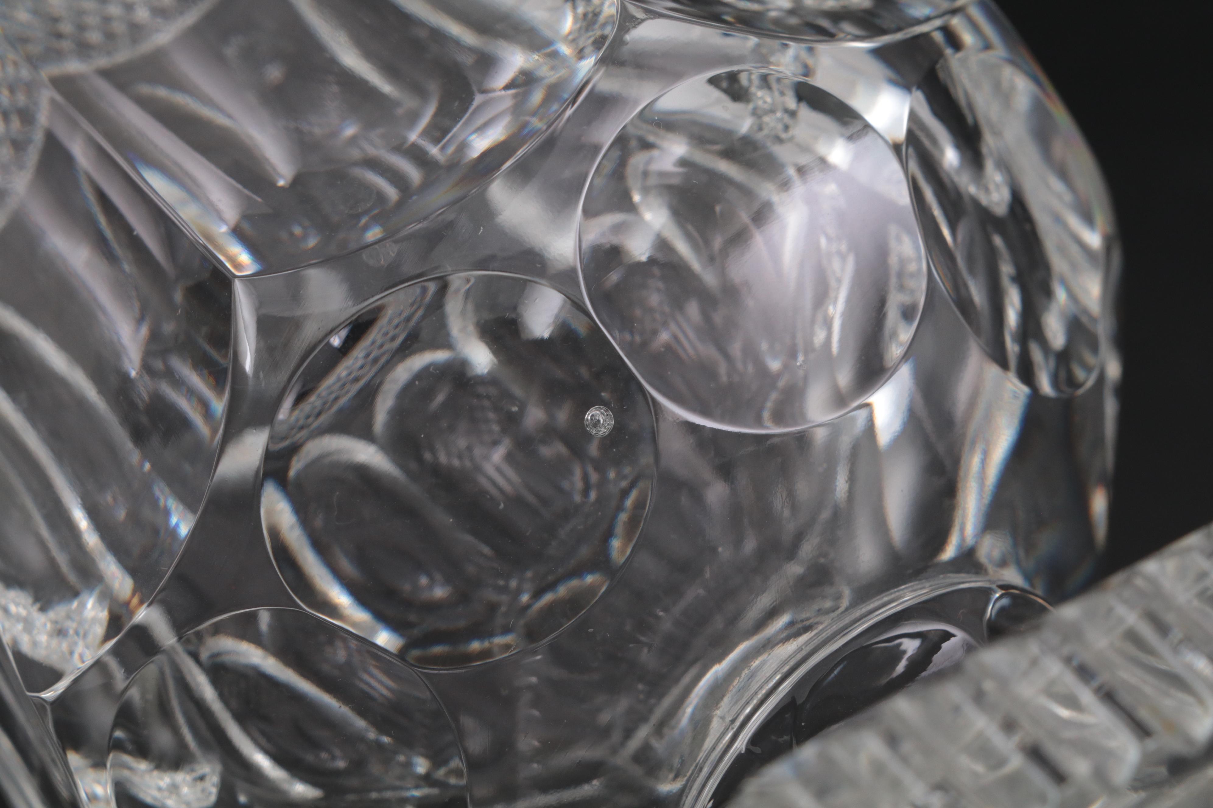 Waterford "Lismore" Crystal Candlesticks with Vase and Baseball Paperweight